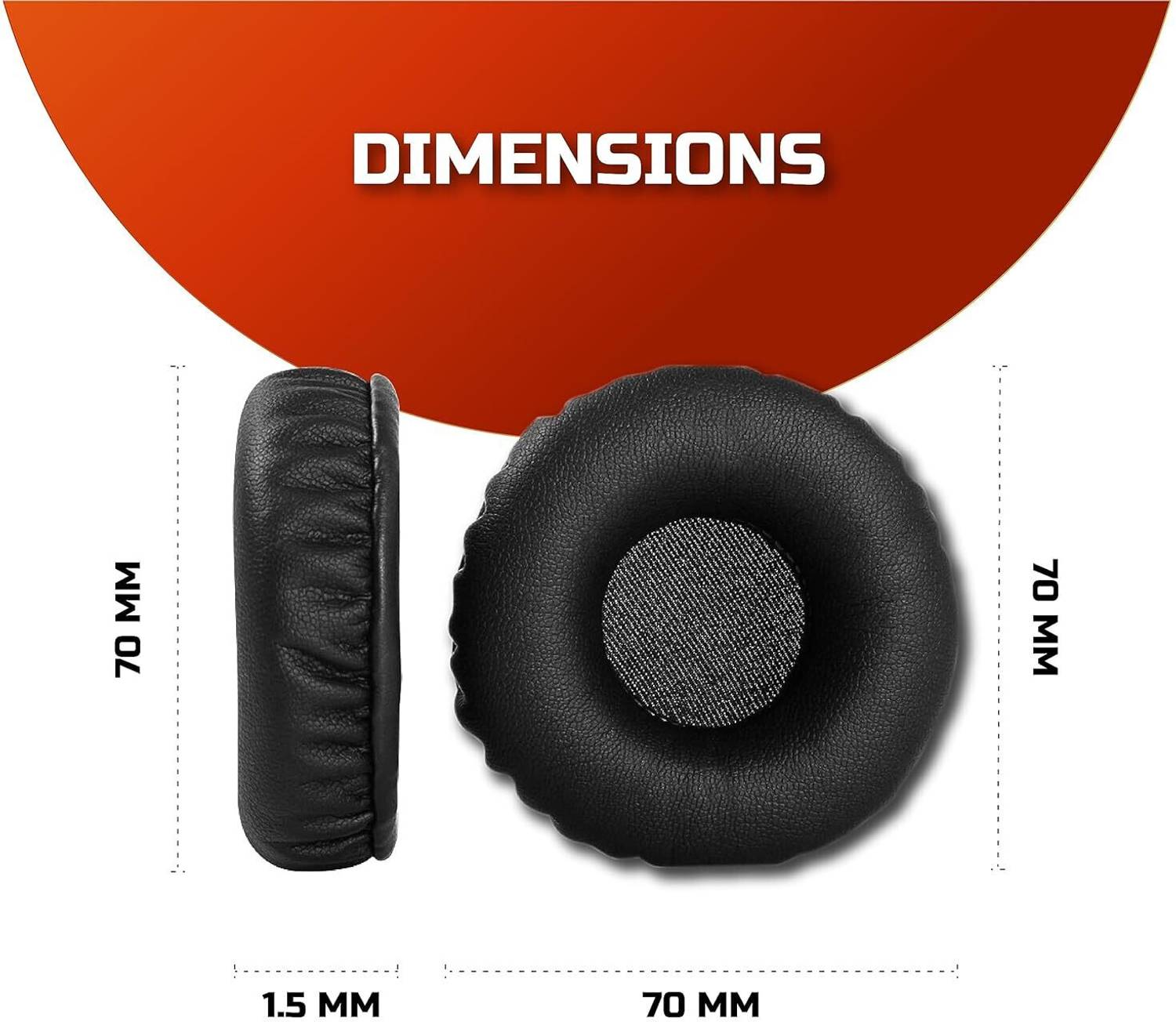 Crysendo Replacement Ear Cushion Pads for JBL Tune Series (Black) - Image 3