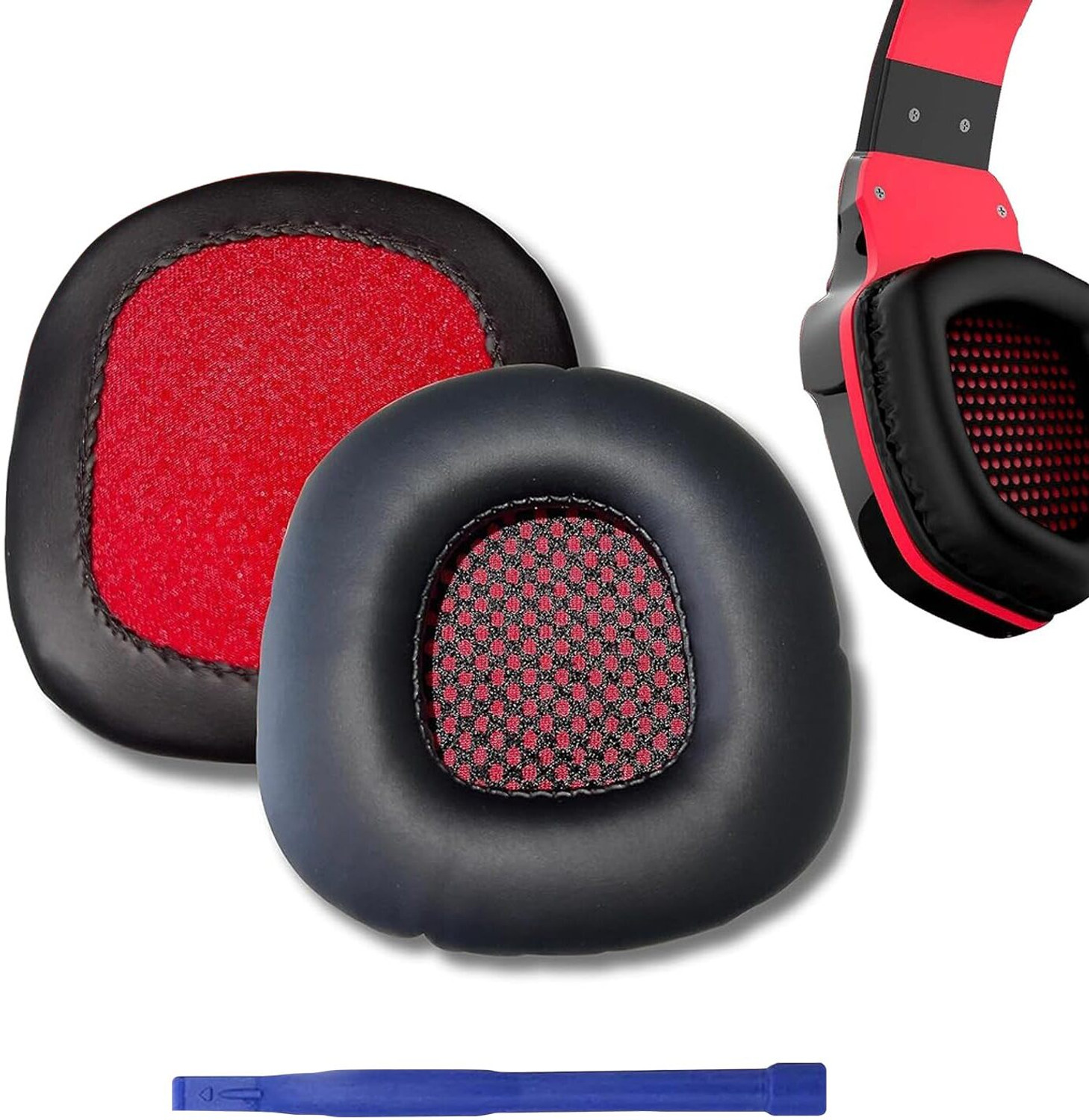 Image of Artibetter Replacement Earpad Cushion Over The Ear Headphone Cushion (Pack of 2, Red)