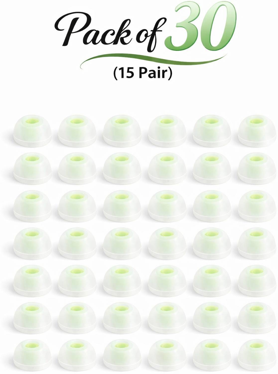 Auronix Universal Silicone Earbud Tips for Wired & Wireless Earphones – 30 Pcs In The Ear Headphone Cushion