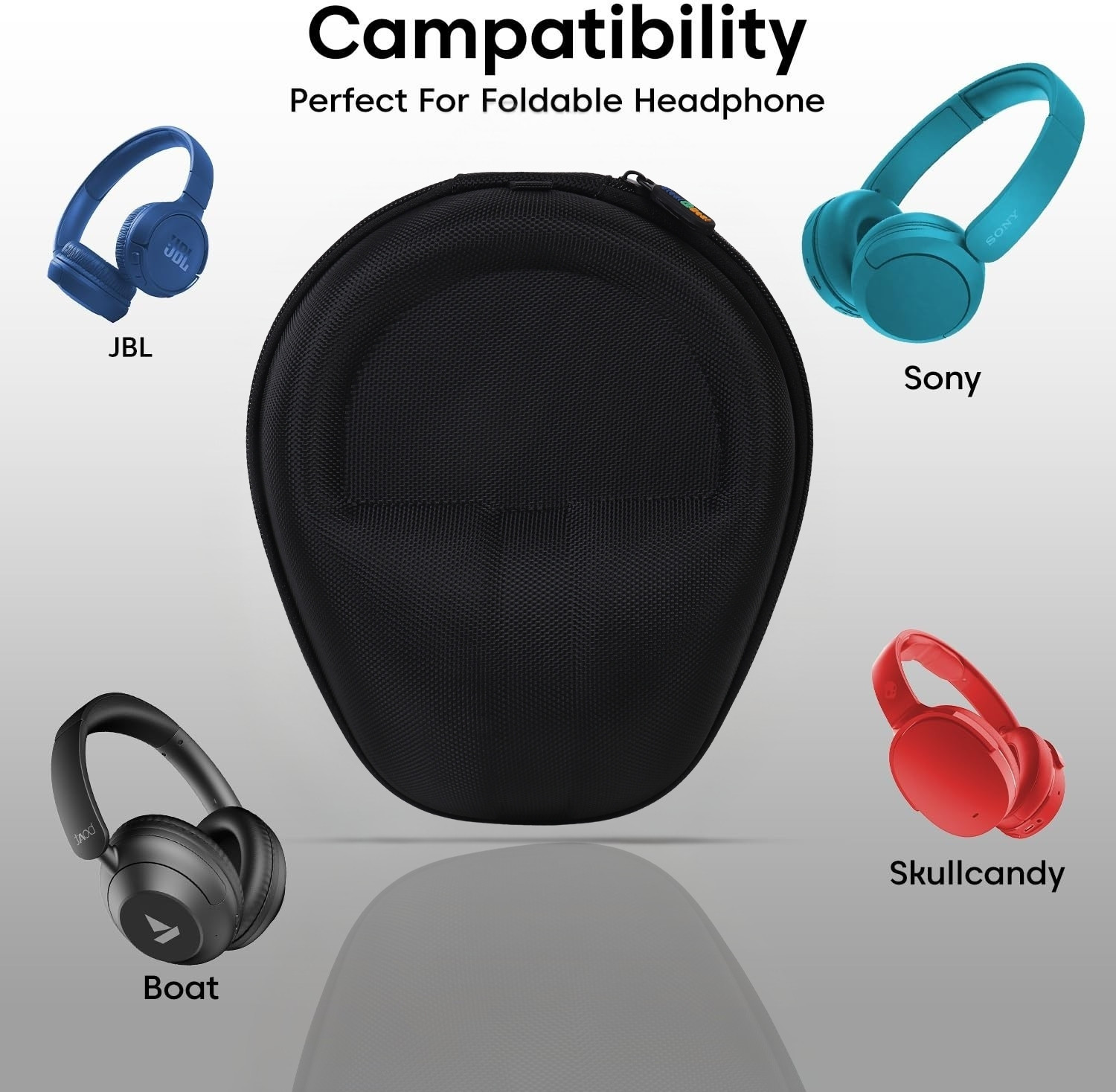 Image of StealODeal Polyester Zipper Headphone Case For Universal