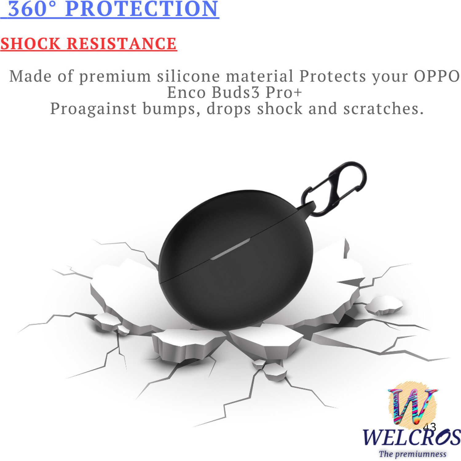 Image of WELCROS Silicone Press and Release Earbuds Case For OPPO Enco Buds3 Pro+