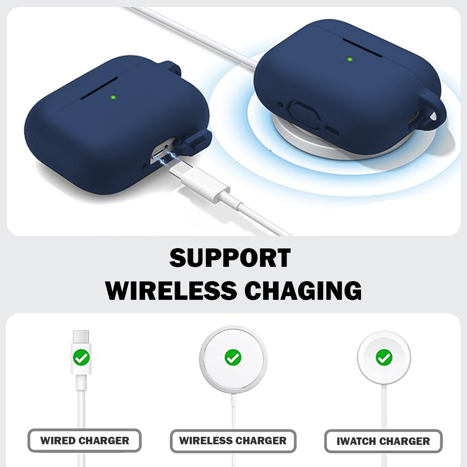 Image of KANSOL Silicone Velcro Earbuds Case For Apple AirPod Pro 3 2025, AirPods Pro 3rd Generation Case