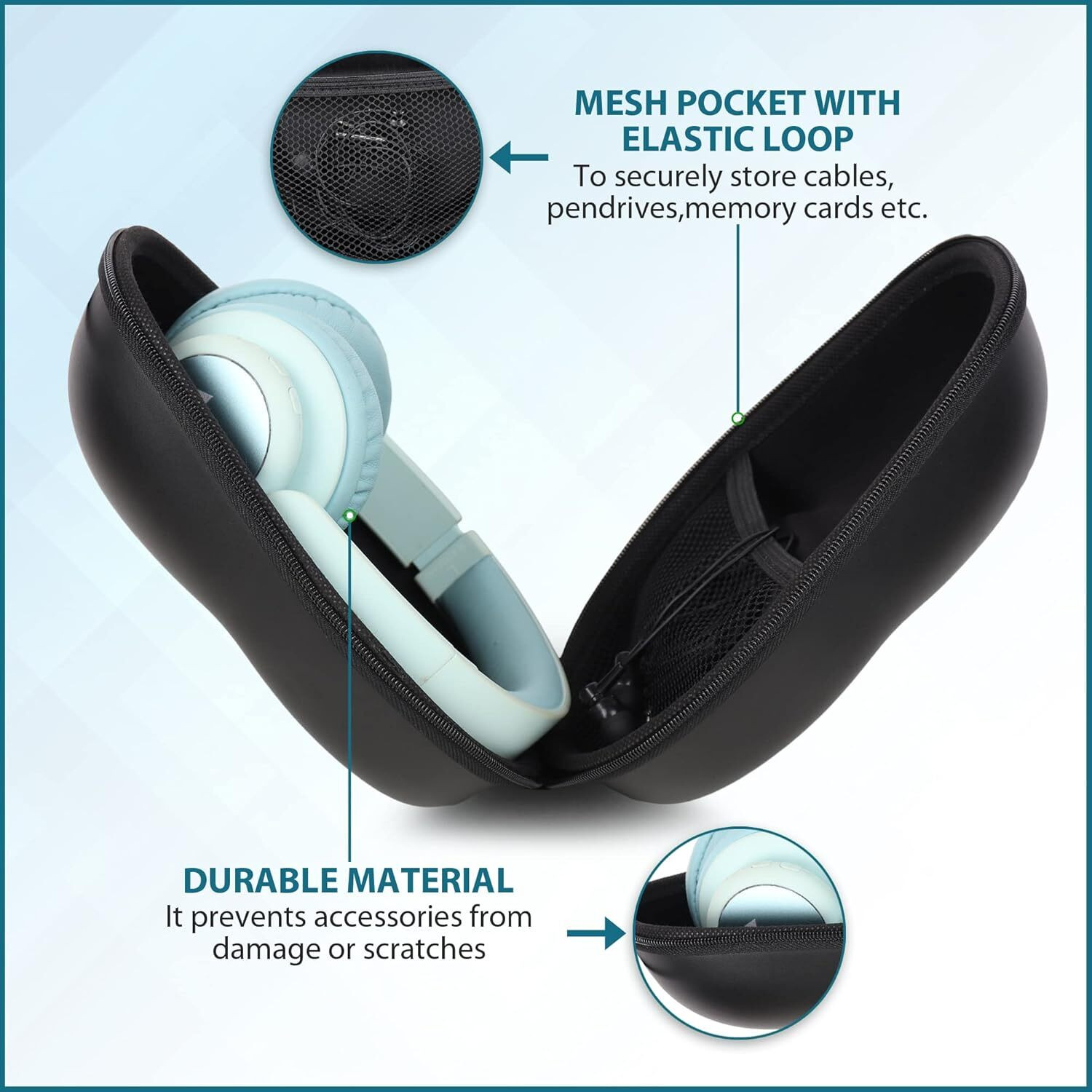 Image of GadgetBite Nylon Zipper Headphone Case For Universal