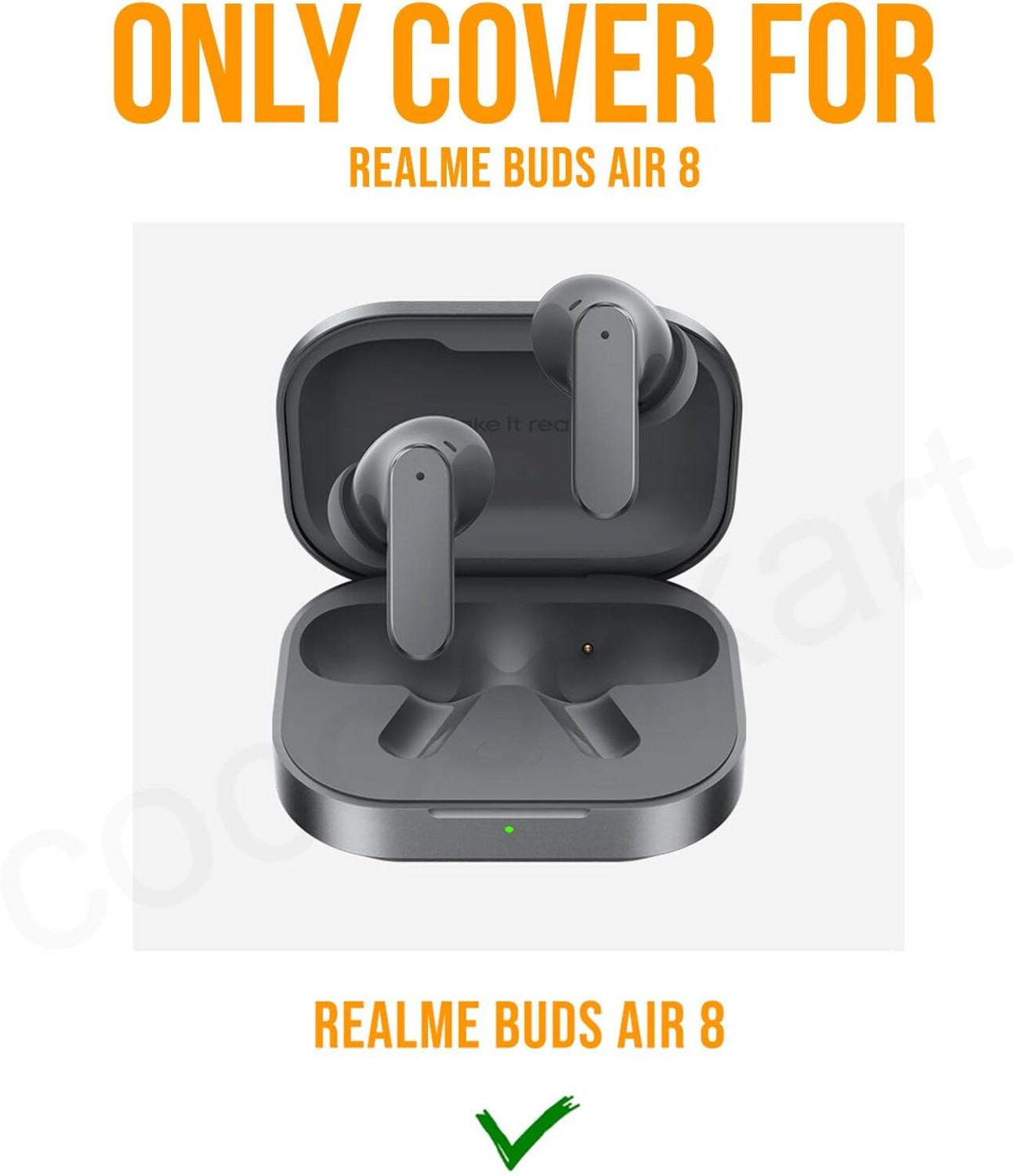 Image of Cocoonkart Silicone Velcro Earbuds Case For Realme Buds Air 8