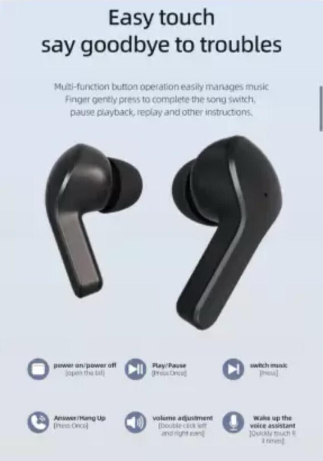 Image of TWS Plastic Press Stud Earbuds Pouch For ULTRAPODS MAX TWS Earbud, Bluetooth Earbuds with Display, Transparent, Built-in Mic