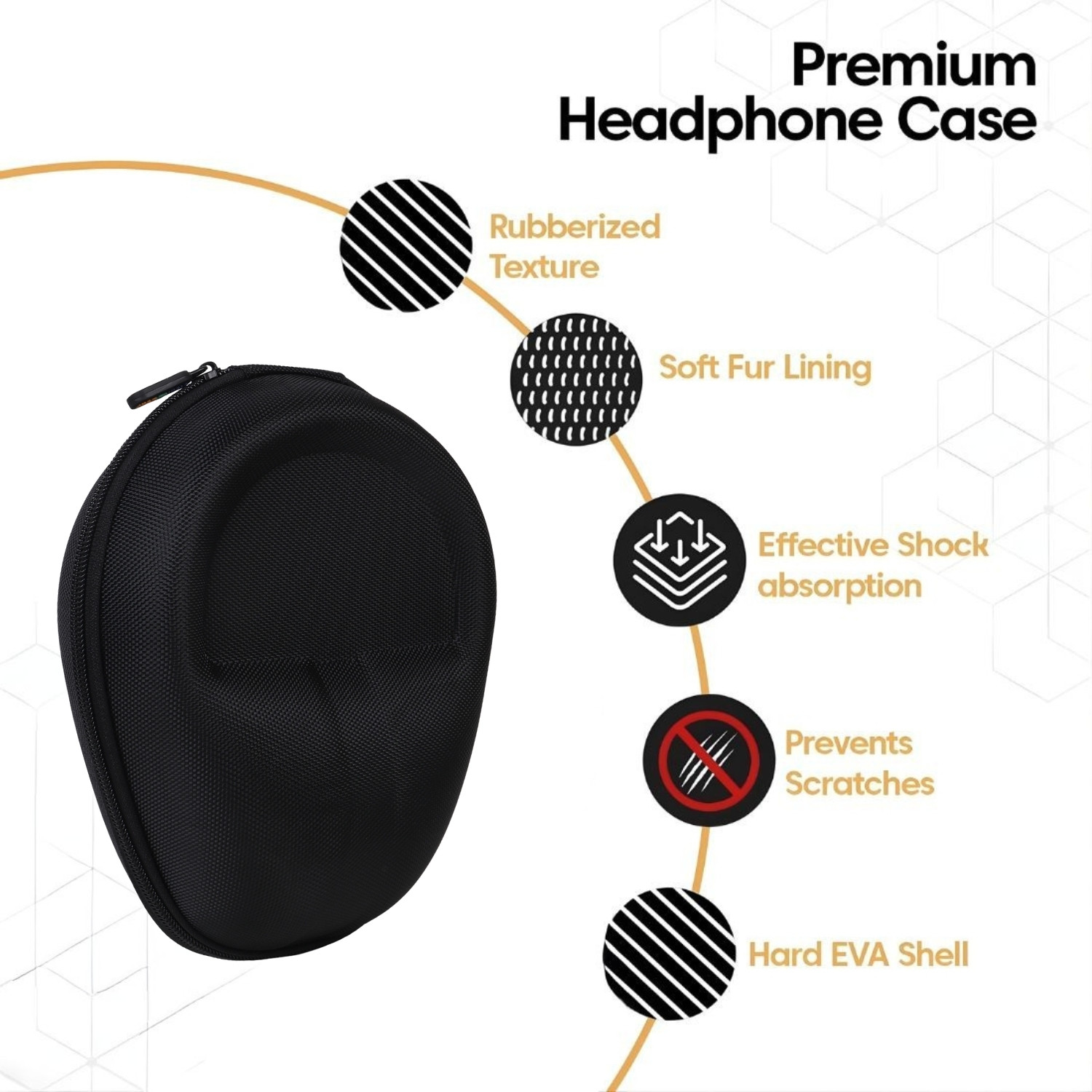 Image of StealODeal Polyester Zipper Headphone Case For Universal