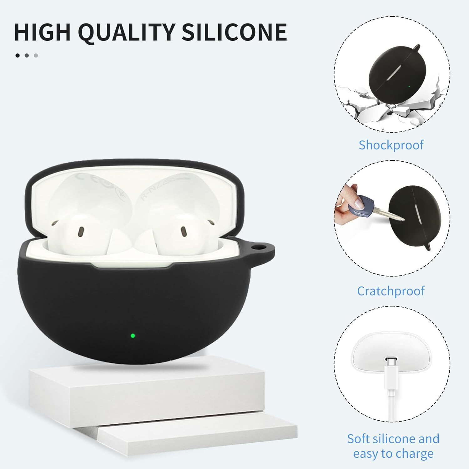 Image of Anvique Silicone Press and Release Earbuds Case For Silicone Case Cover for Onepluss Buds 4 (2025)