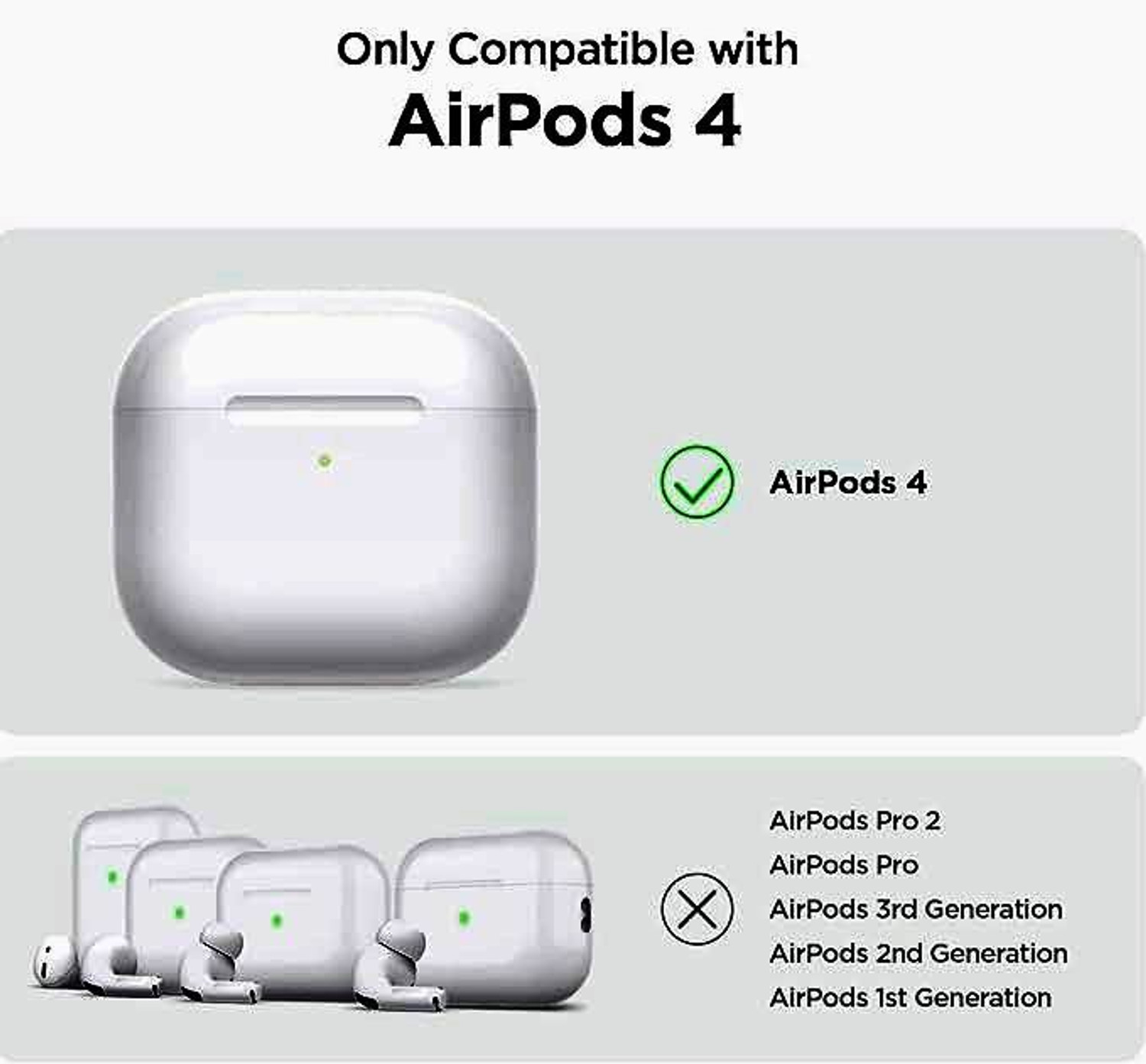 Image of YSTIFYRA Silicone Latch Headphone Case For Only for Apple AirPods 4th Gen Case (2024) (USB-C)