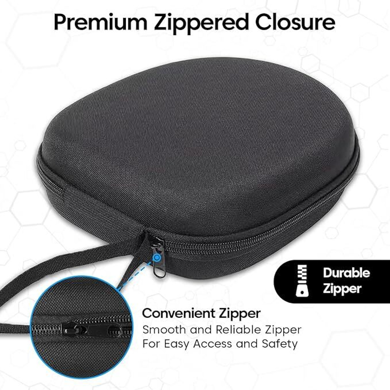 Image of sounce Plastic Zipper Headphone Case For Boat, Sony, JBL, Skullcandy, Marshall, Philips, Sennheiser, Logitech, Boult, Zebronics