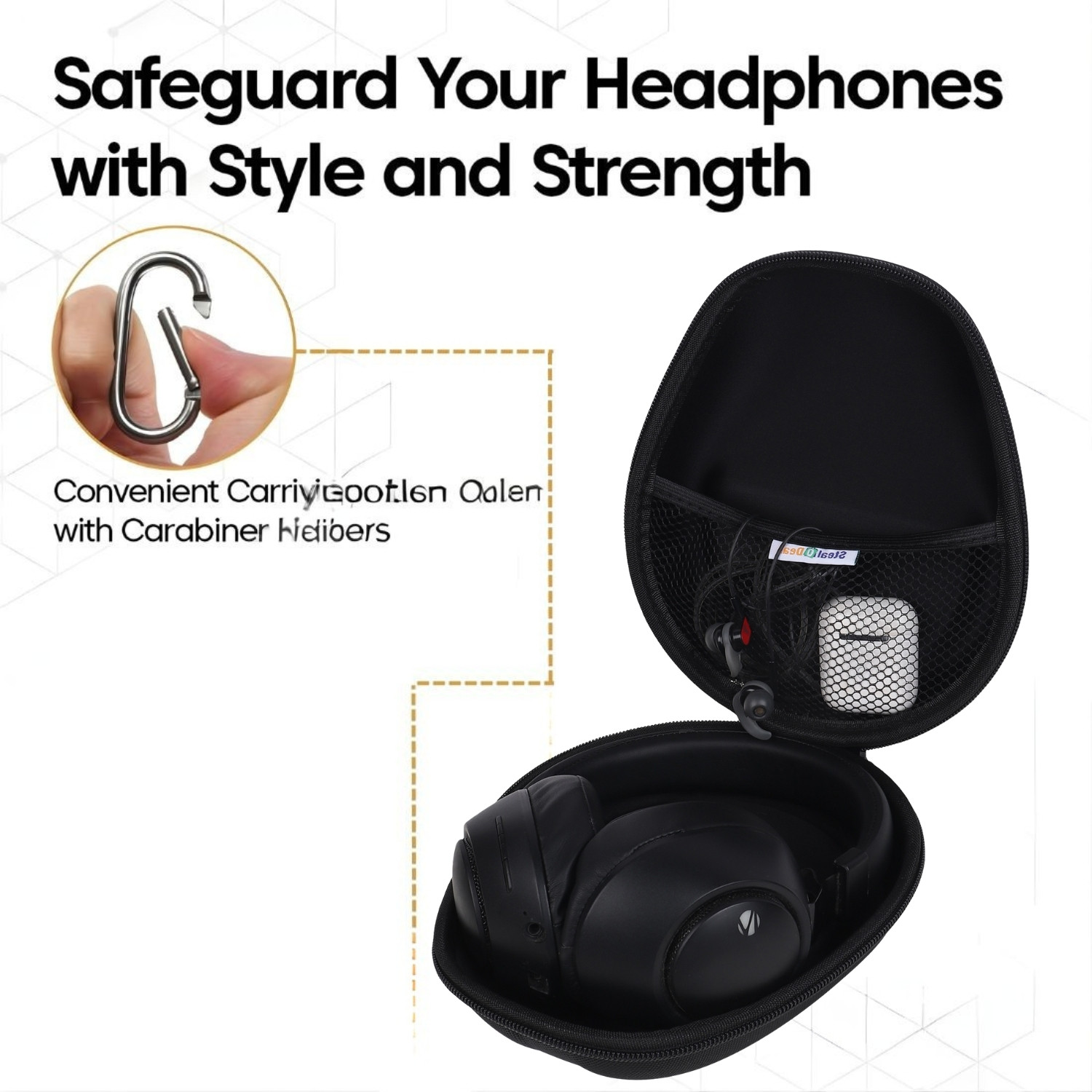 Image of StealODeal Polyester Zipper Headphone Case For Universal