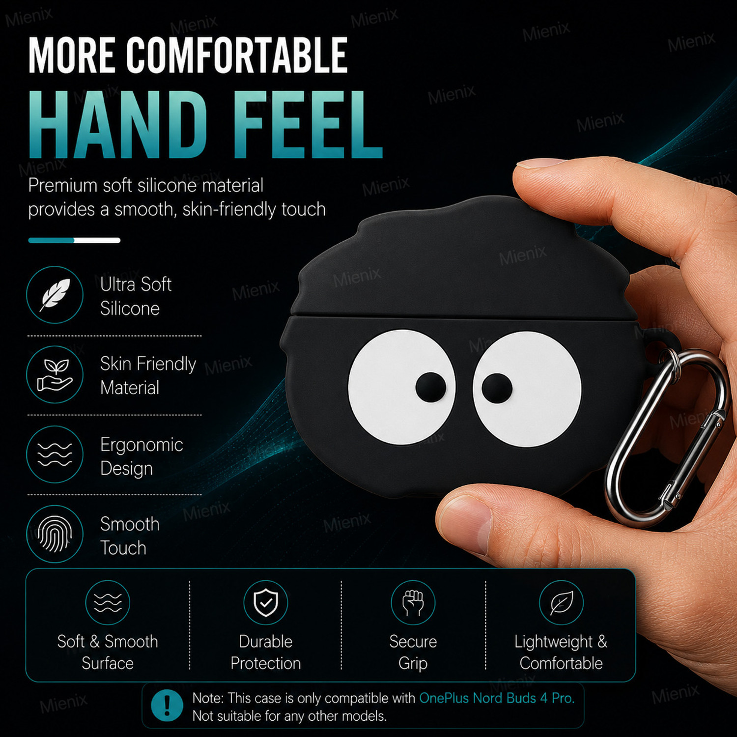 Image of Mienix Silicone Press and Release Earbuds Case For Oneplus Nord Buds 3R, Shockproof, Dustproof & Scratch Resistant