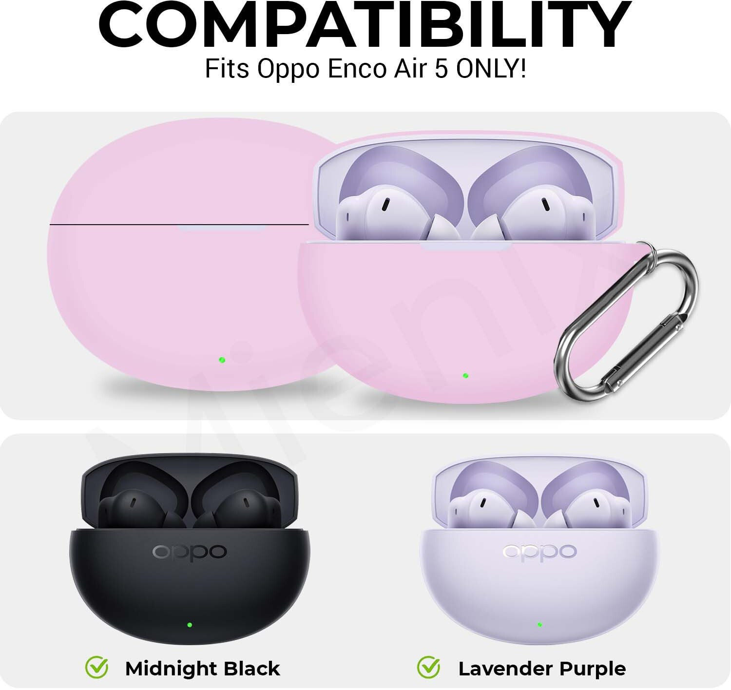 Image of Mienix Silicone Press and Release Earbuds Case For Oppo Enco Air 5 Silicone Case Cover Slim Soft 360 Protection