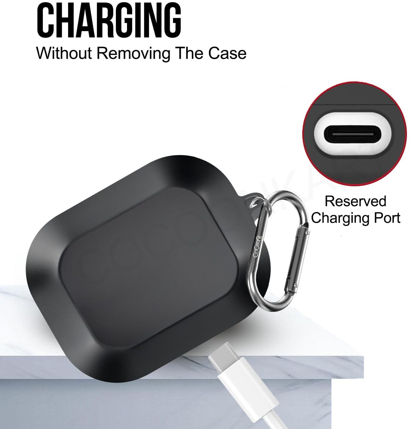 Image of Cocoonkart Silicone Velcro Earbuds Case For Realme Buds Air 8