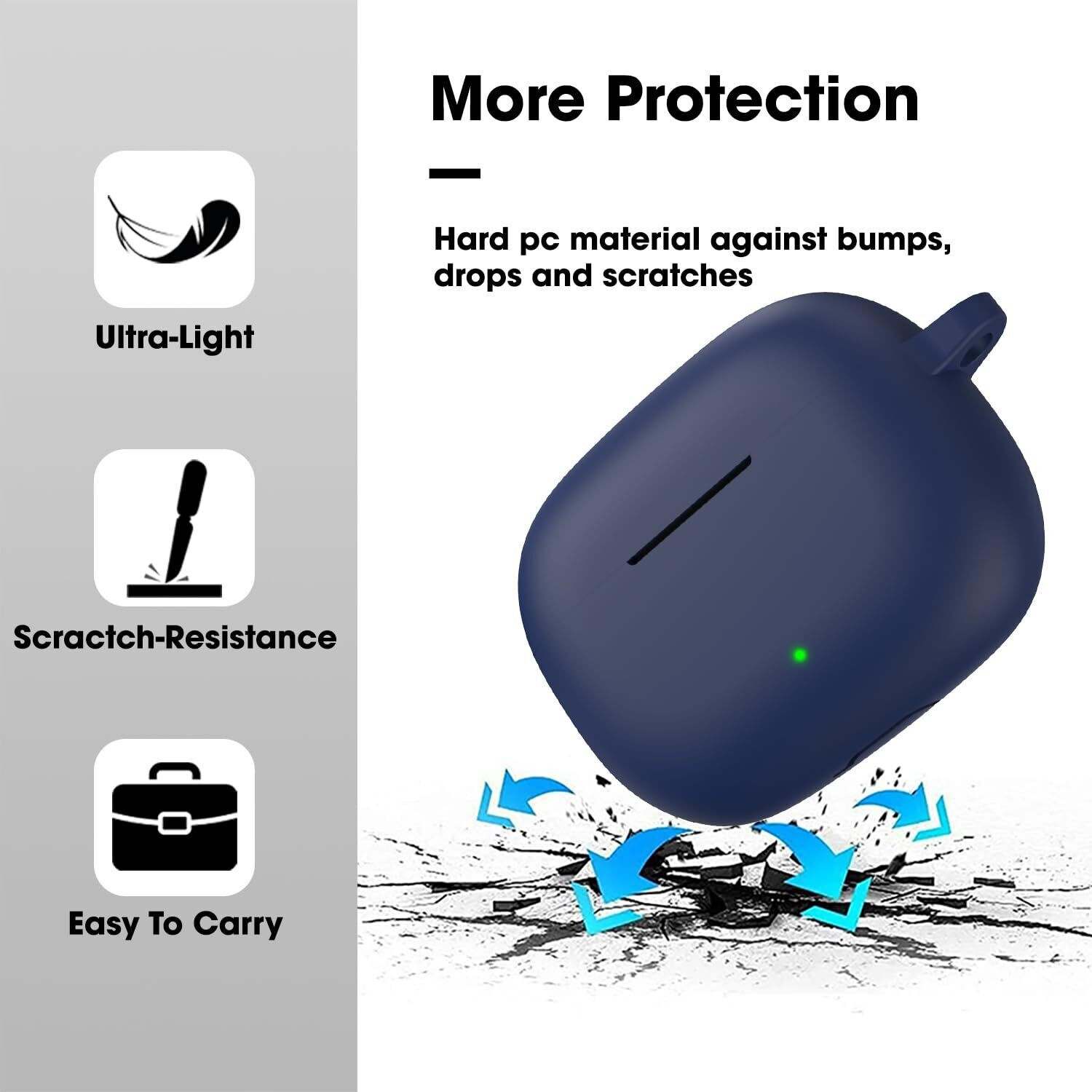 Image of WELFO Silicone Press and Release Earbuds Case For realme Buds T310, realme Buds T300