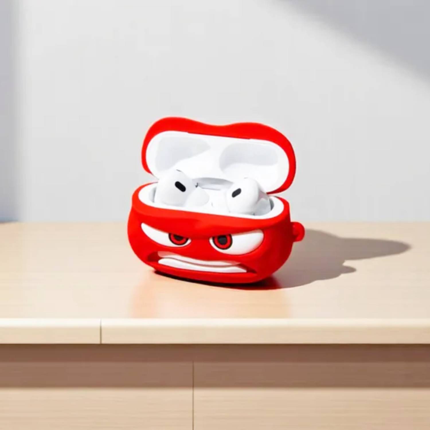 newtechno Silicone Latch Earbuds Case for AirPods Pro 2 Red - Image 2