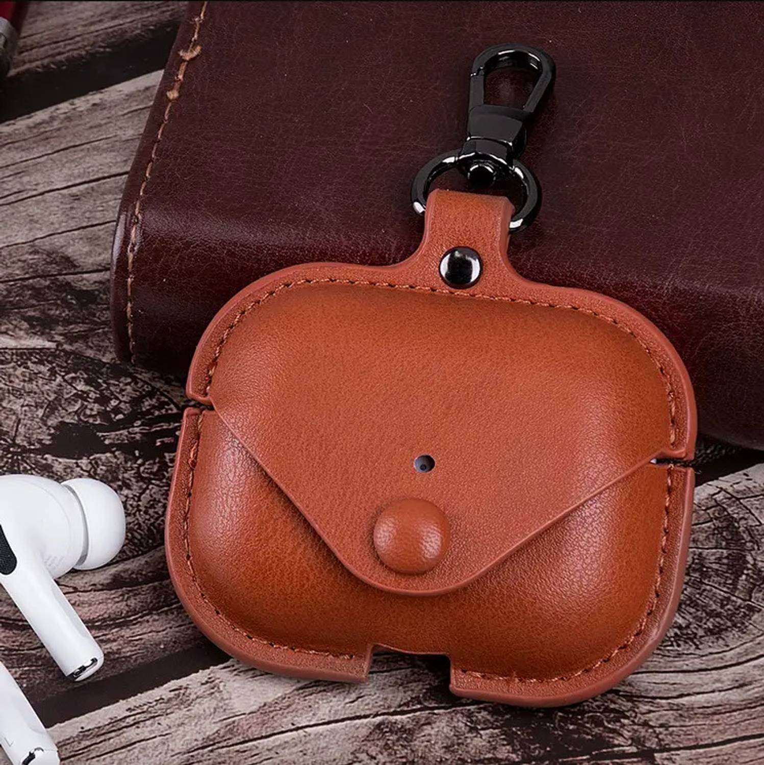 Baazmo Leather Press and Release Headphone Case For Apple Airpods PRO 2nd Generation