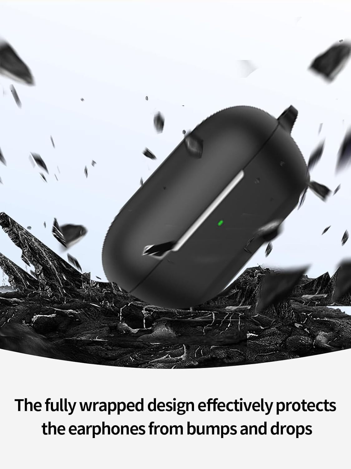 Image of Leiox Silicone Press and Release Earbuds Case For Sony WF-C710N | C710NSA Case (Black)