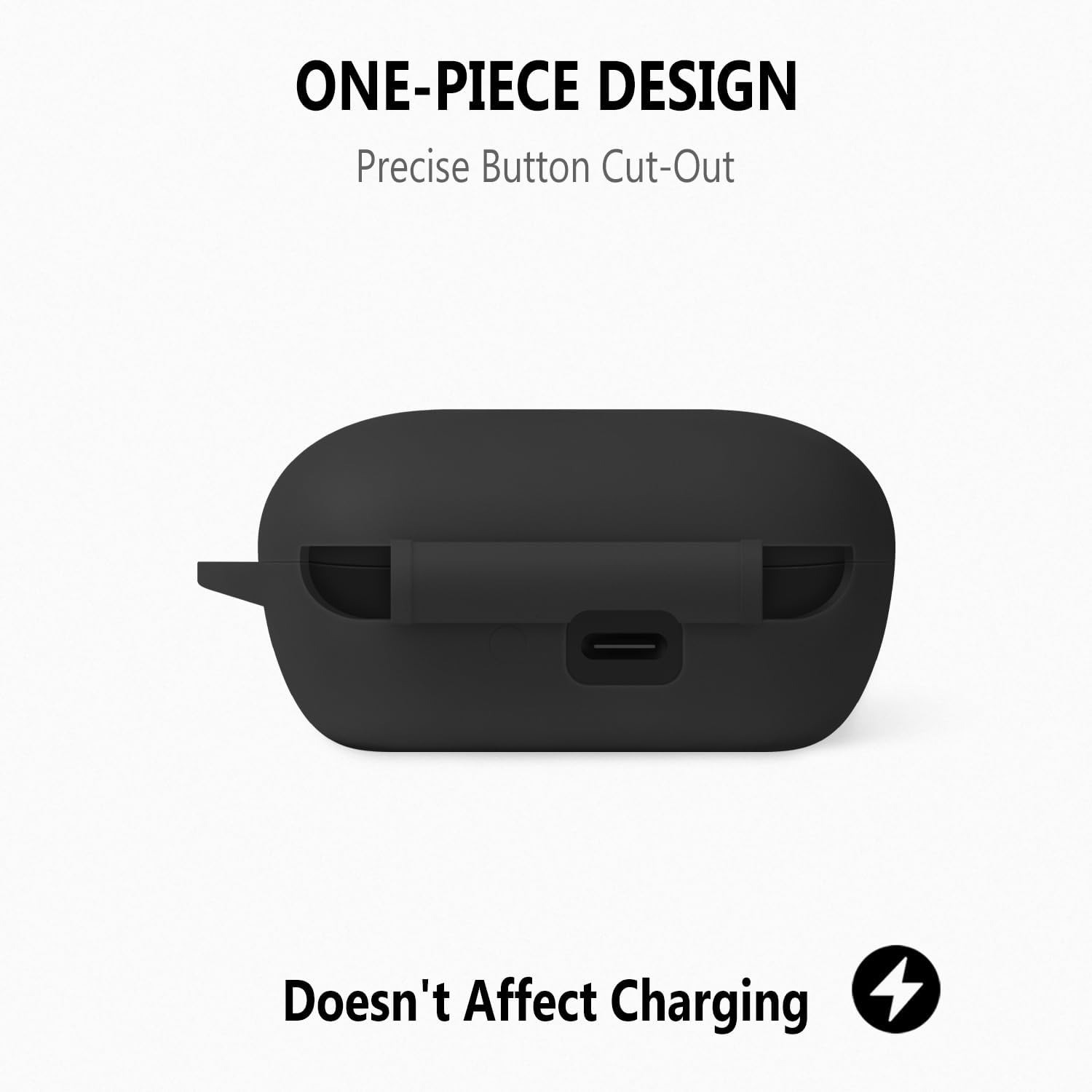 Image of Leiox Silicone Press and Release Earbuds Case For Sony WF-C710N | C710NSA Case (Black)