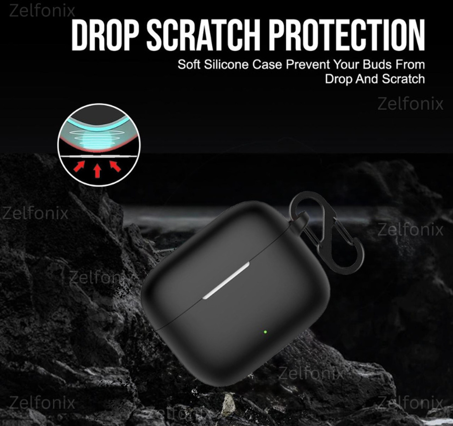 Image of Zelfonix Silicone Press and Release Earbuds Case For OPP0O Enco Buds3 Pro Earbuds Cover Case