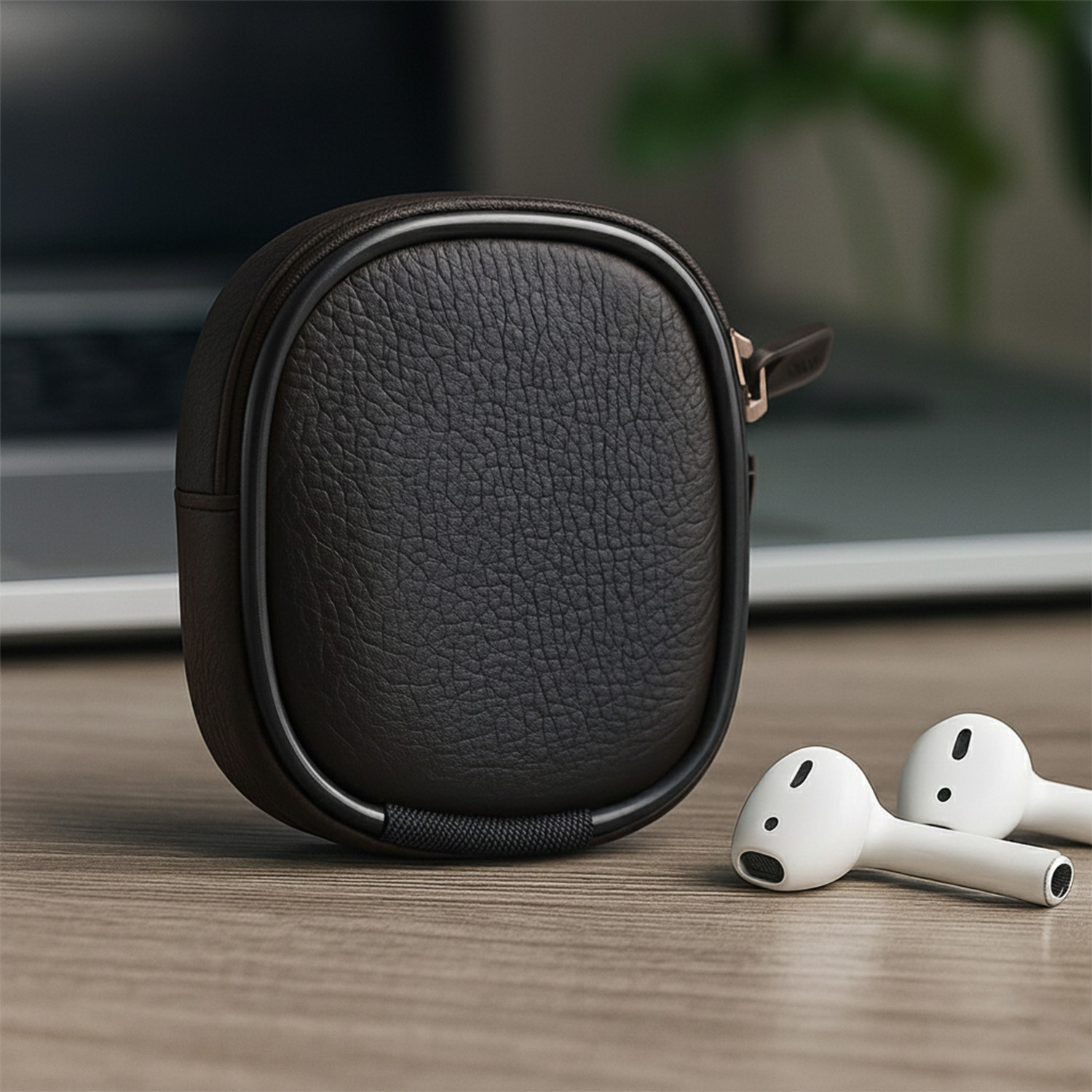 Image of HICLE Leather Zipper Earbuds Case For Universal, EarBuds