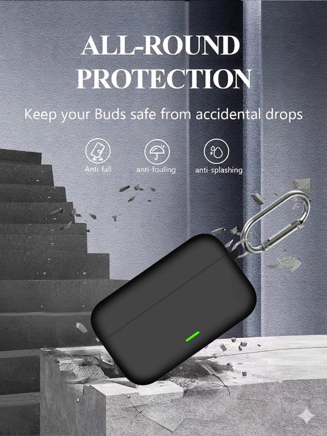 Image of REIOX Silicone Velcro Earbuds Case For Realme Buds T500 Pro Soft Silicone Case Cover
