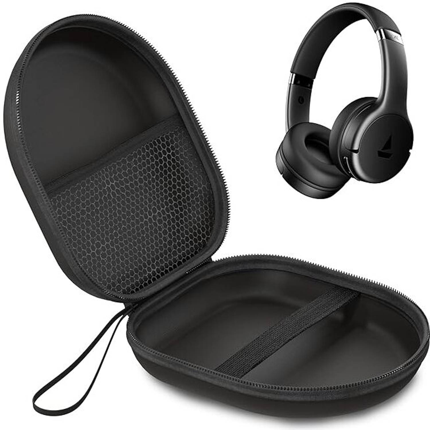 sounce Plastic Zipper Headphone Case For Boat, Sony, JBL, Skullcandy, Marshall, Philips, Sennheiser, Logitech, Boult, Zebronics