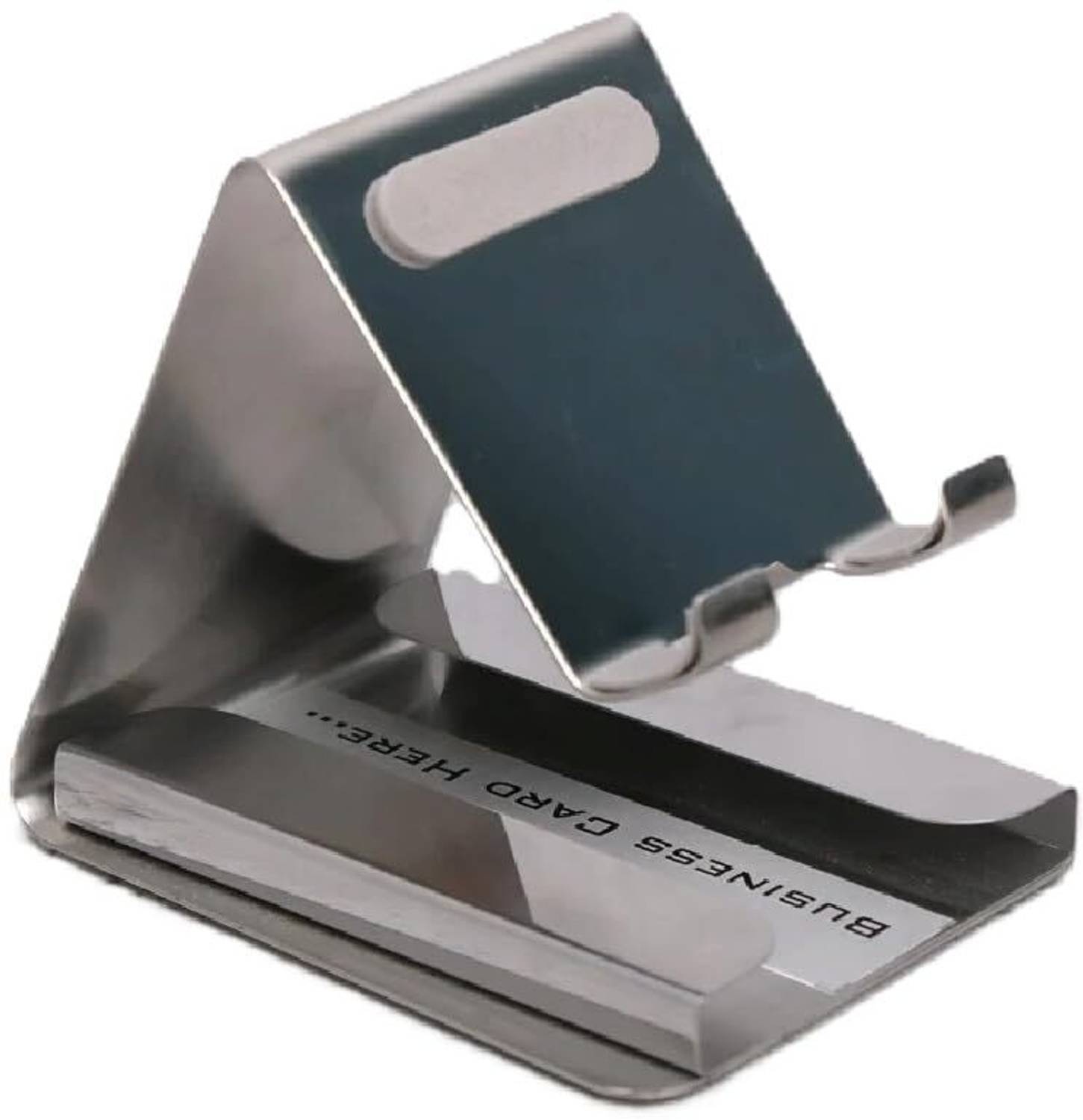 BLLUEX Metal Mobile Stand with Card Holder Slot Aluminium Silver Anti-Slip Desk Holder Mobile Holder