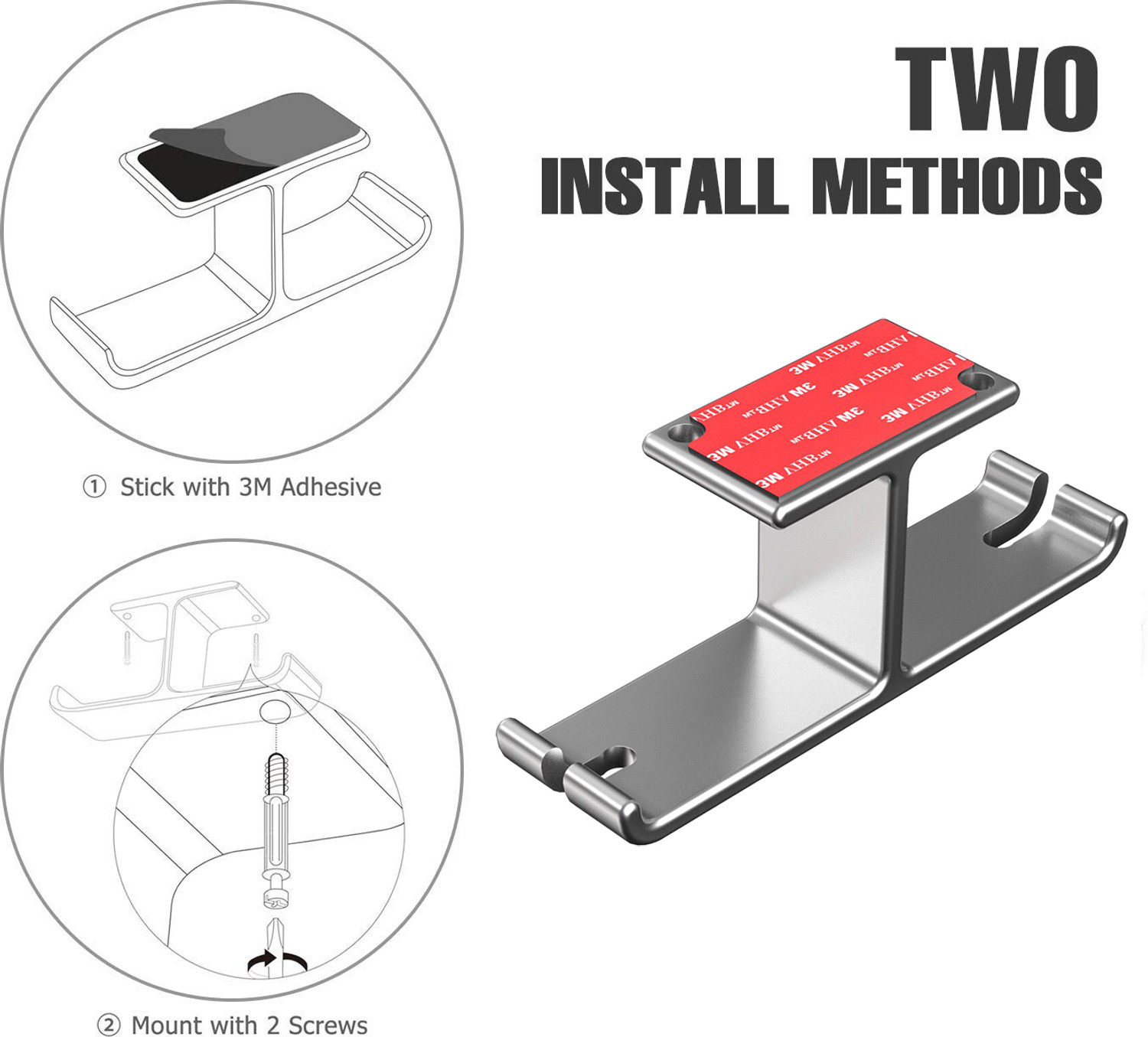 Image of OIVO INDIA Gaming Hanger Headset Hook Holder Mount Under Desk with Cable Organizer for All Headphone Stand