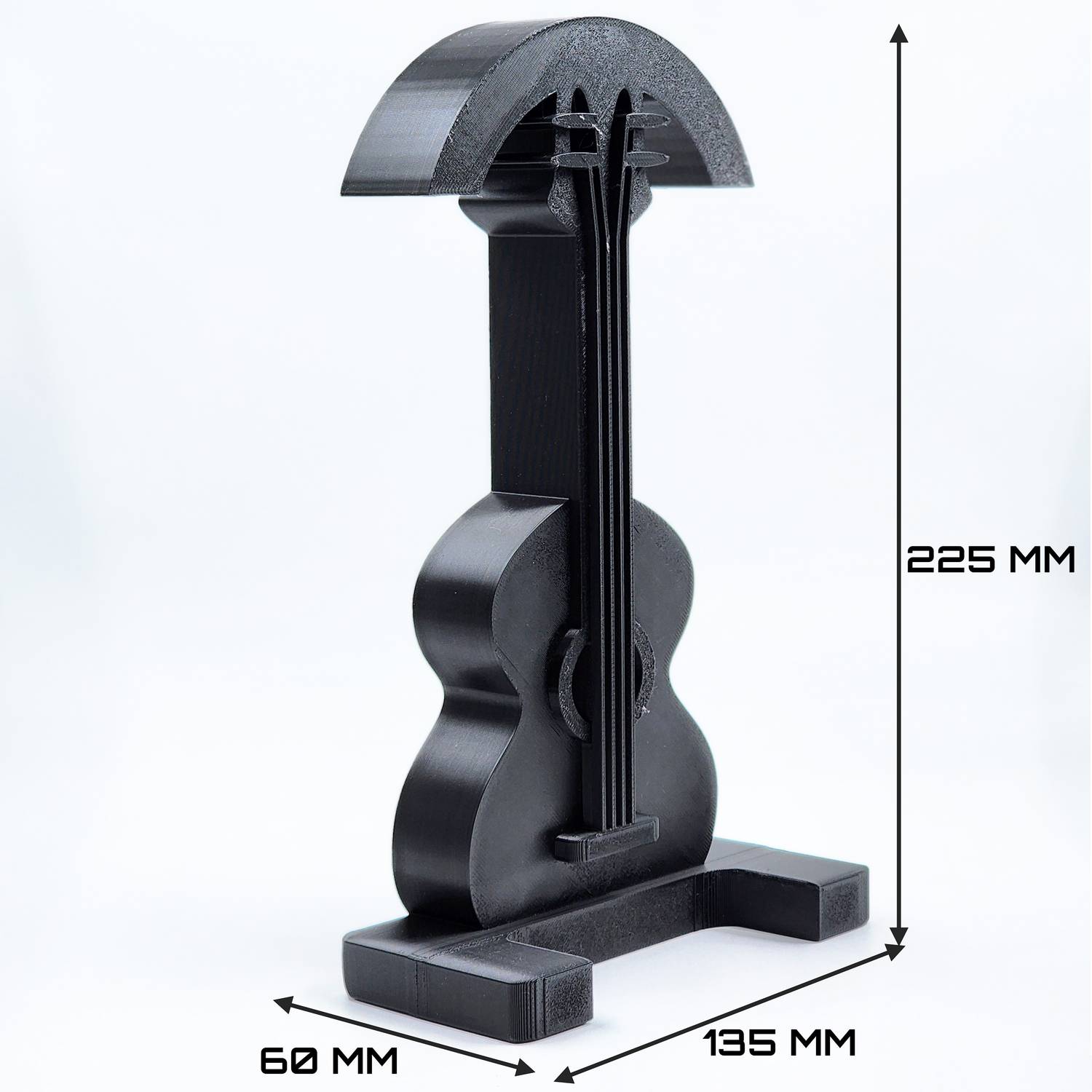 CUBIX3D Guitar Headphone Stand Black - Image 3