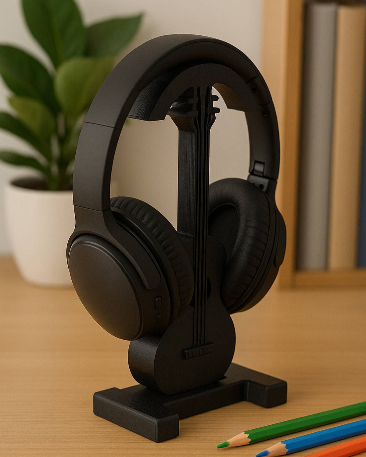 CUBIX3D Guitar Headphone Stand Black - Image 5