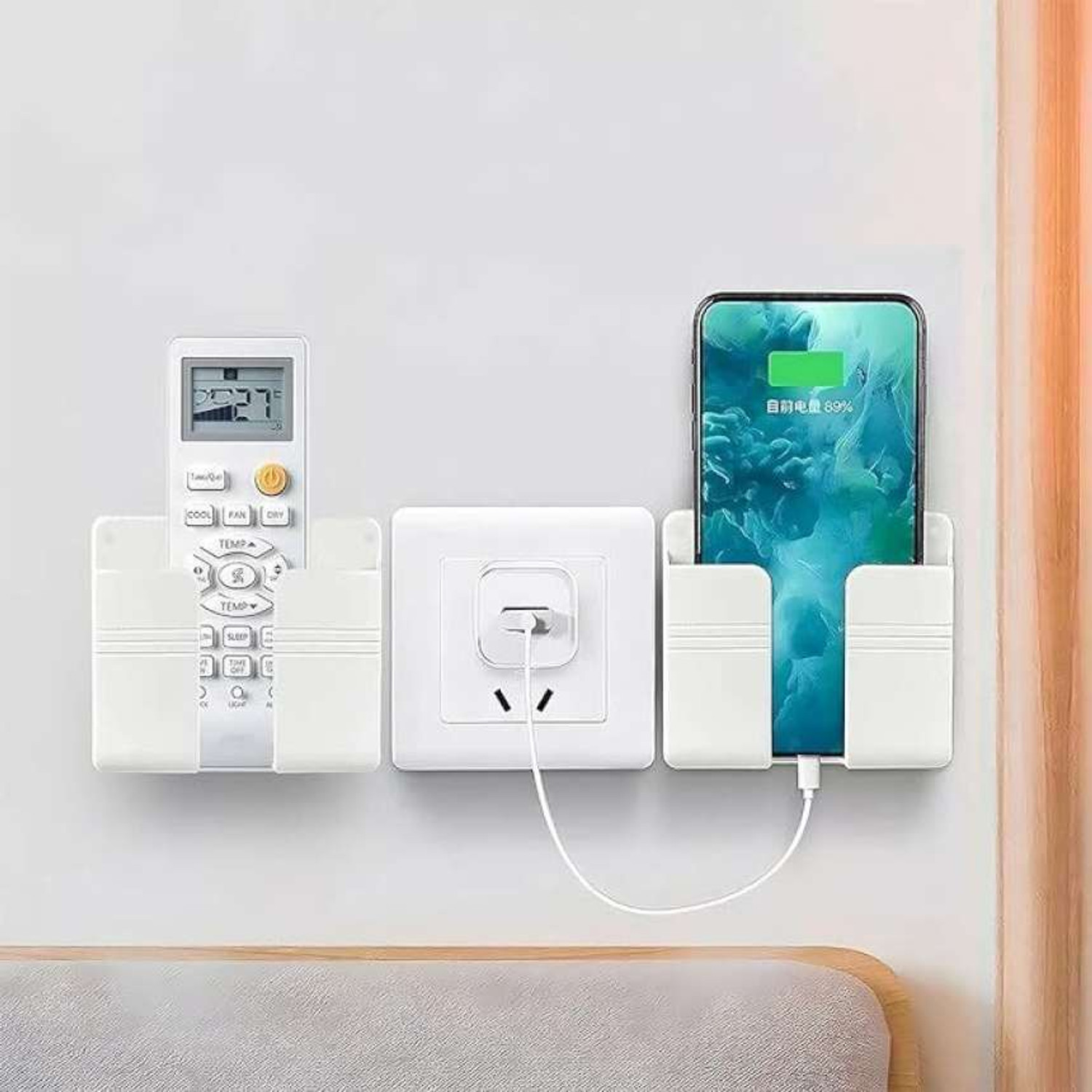 Image of JP ENTERPRISES Wall Mounted Adhesive Mobile Phone Holder for Charging Mobile Holder Headphone Stand