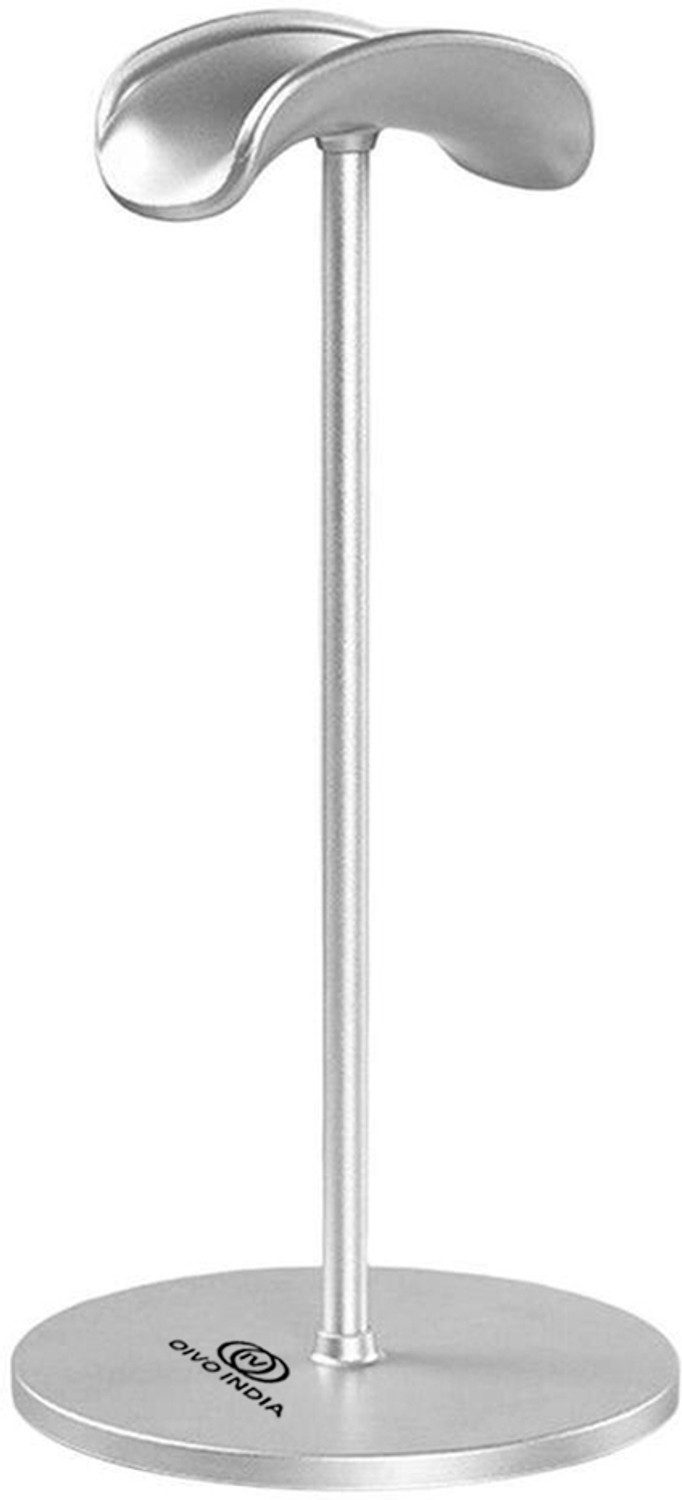 Image of OIVO INDIA Silver Headset Holder with Aluminum Supporting Bar for All Headphone Sizes Headphone Stand
