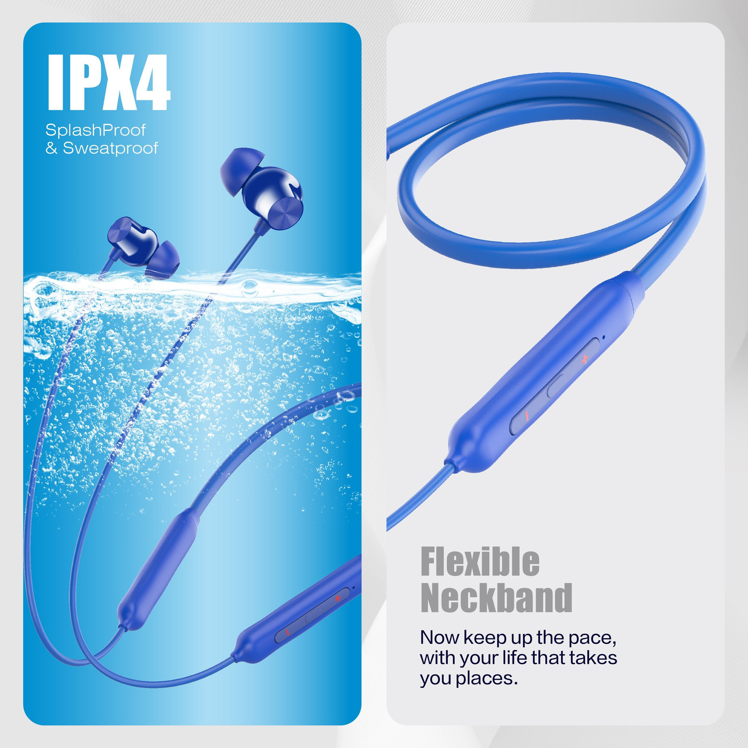 Image of TECHFIRE T60 Bullets Wireless Z Bass Edition Neckband headphone with 40 hr playtime Bluetooth