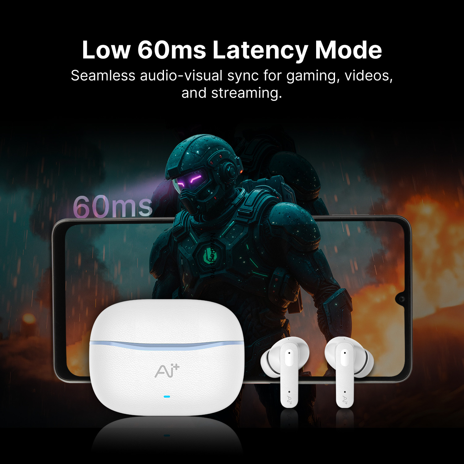 Image of Ai+ NovaPods Go with 24Hours Playtime, 60ms Low Latency, Precision tuned Drivers Bluetooth