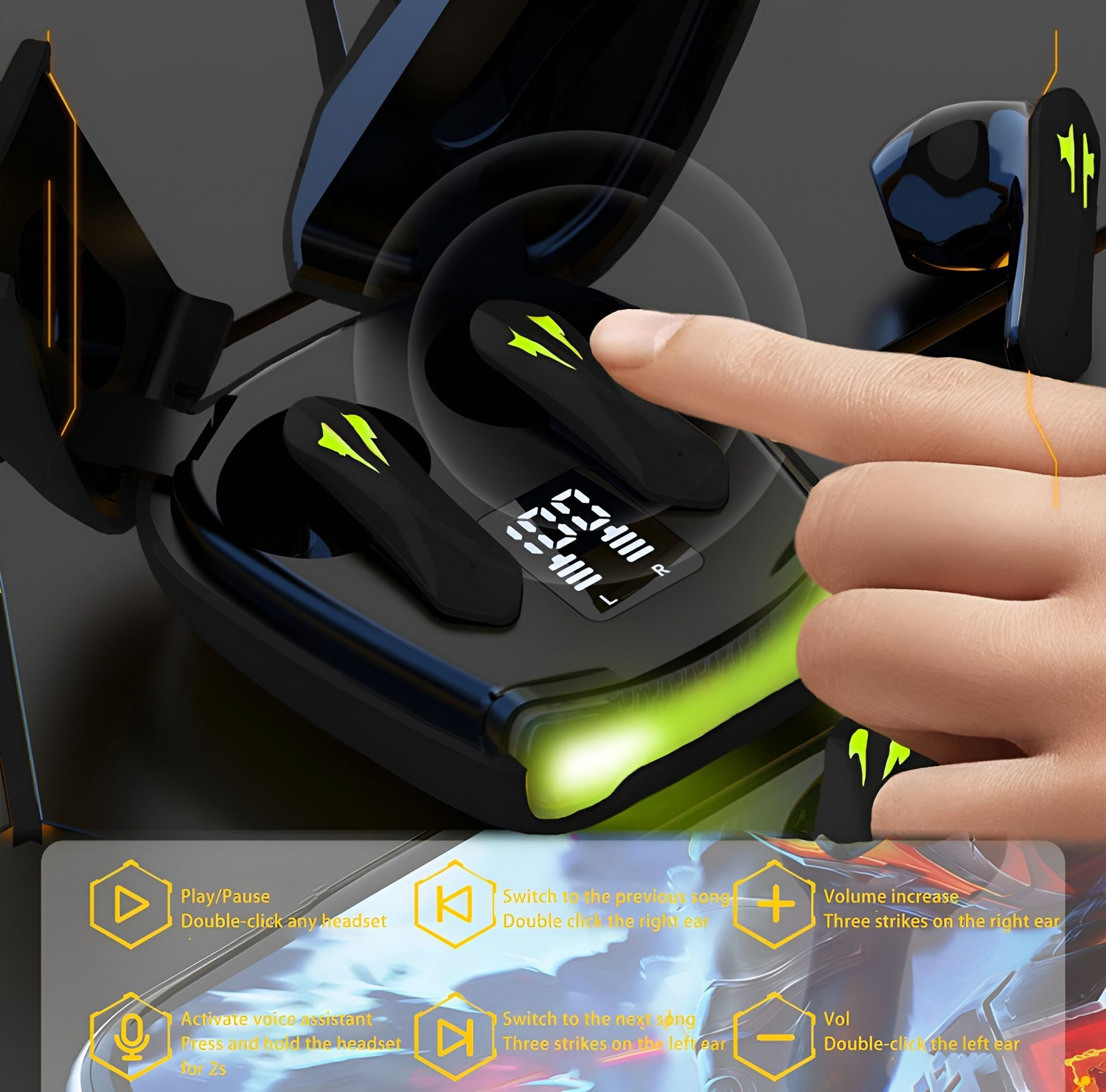 Image of SANNO WORLD W20 with Anc Mic,40H Battery Life,Low Latency Gaming, 5.3v Bluetooth