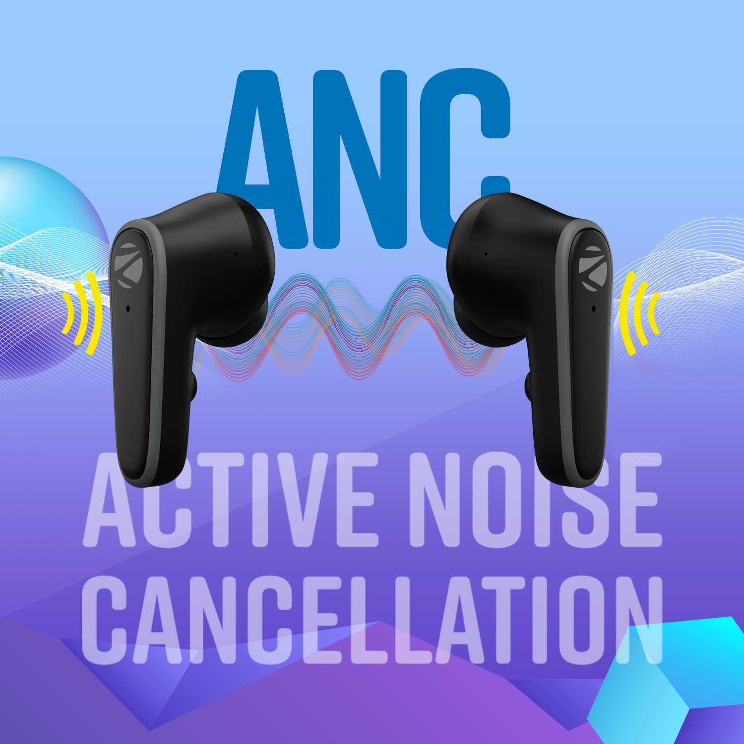 Image of ZEBRONICS Zeb- PODS 1, TWS Earbuds, ENC, ANC, Touch Controls, Voice Assistant, SplashProof Bluetooth