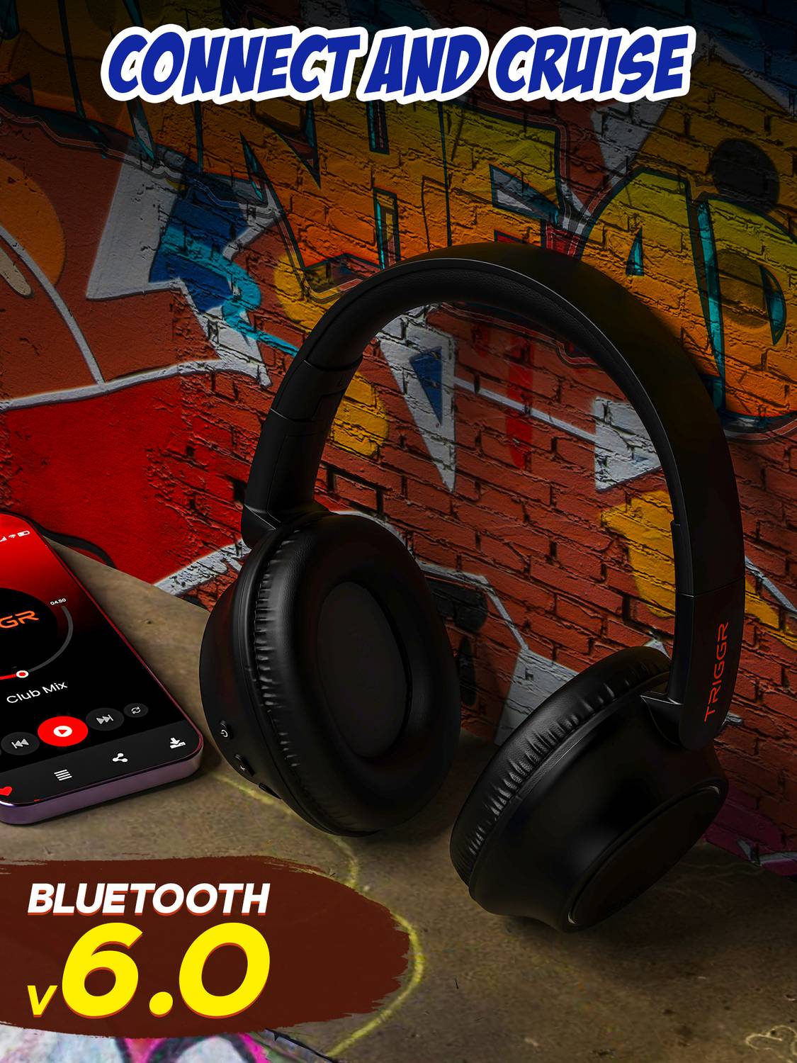 TRIGGR Punkheadz Z4 50H Battery Bluetooth Headphones - Image 3