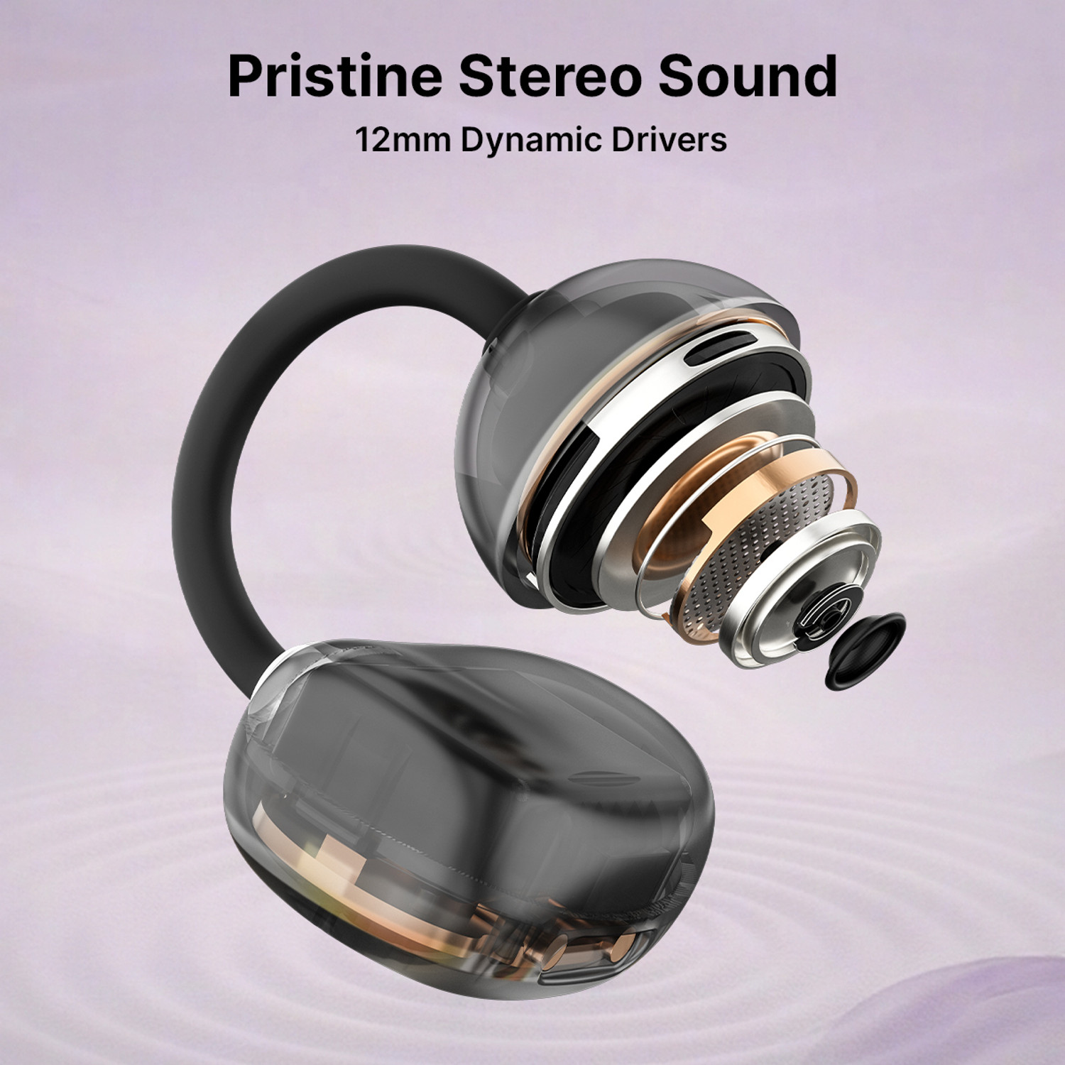 Image of PTron Bassbuds Verse Earclips w / 50Hrs Playtime, HD Mic & AI-ENC, Custom EQ, BTv6.0 Bluetooth