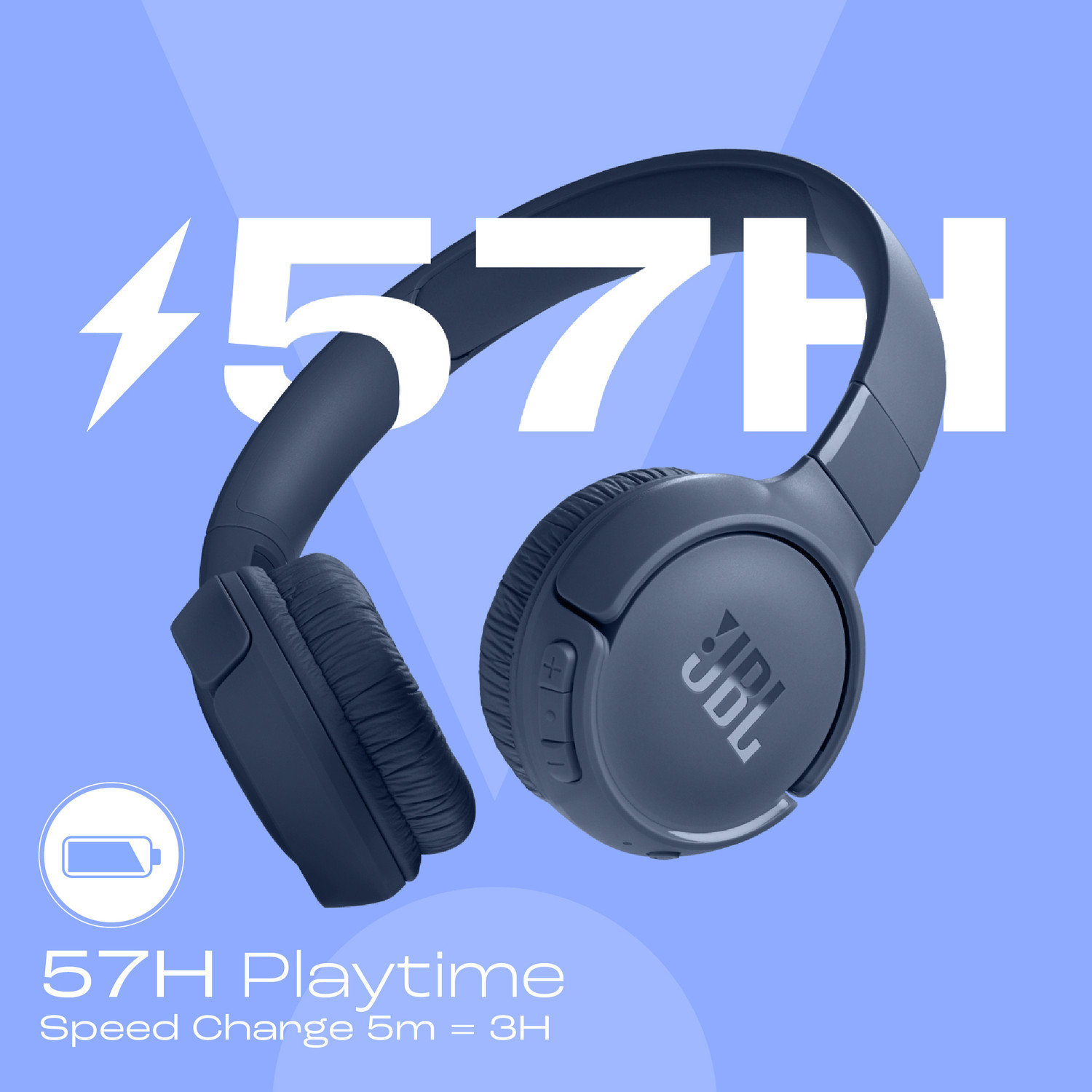 Image of JBL Tune 520 BT 57Hr Playtime, Pure Bass, Multi Connect Bluetooth Headset, BT 5.3LE Bluetooth