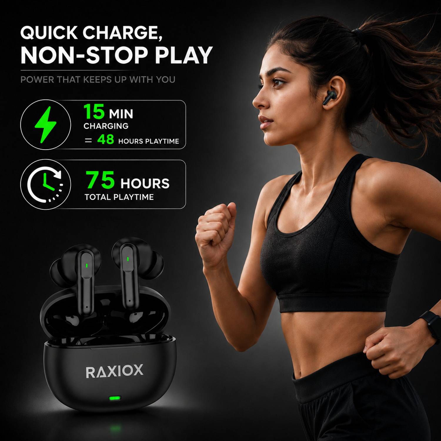 Raxiox Buds B151 75Hrs Music Bluetooth - Image 4