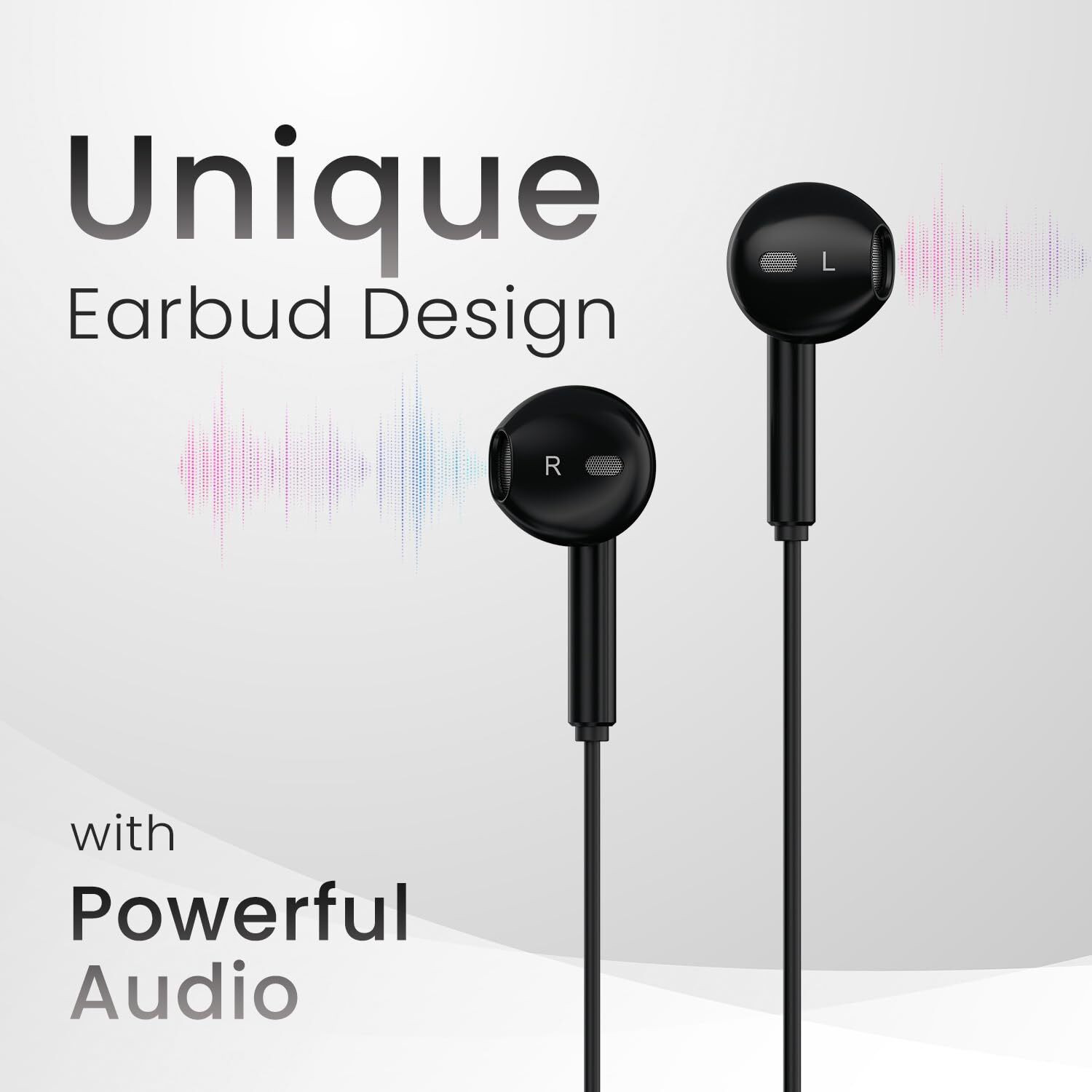 Image of Portronics Conch Theta A 3.5mm Wired Earphones with HD Mic, Powerful Audio,Anti Tangle Wired