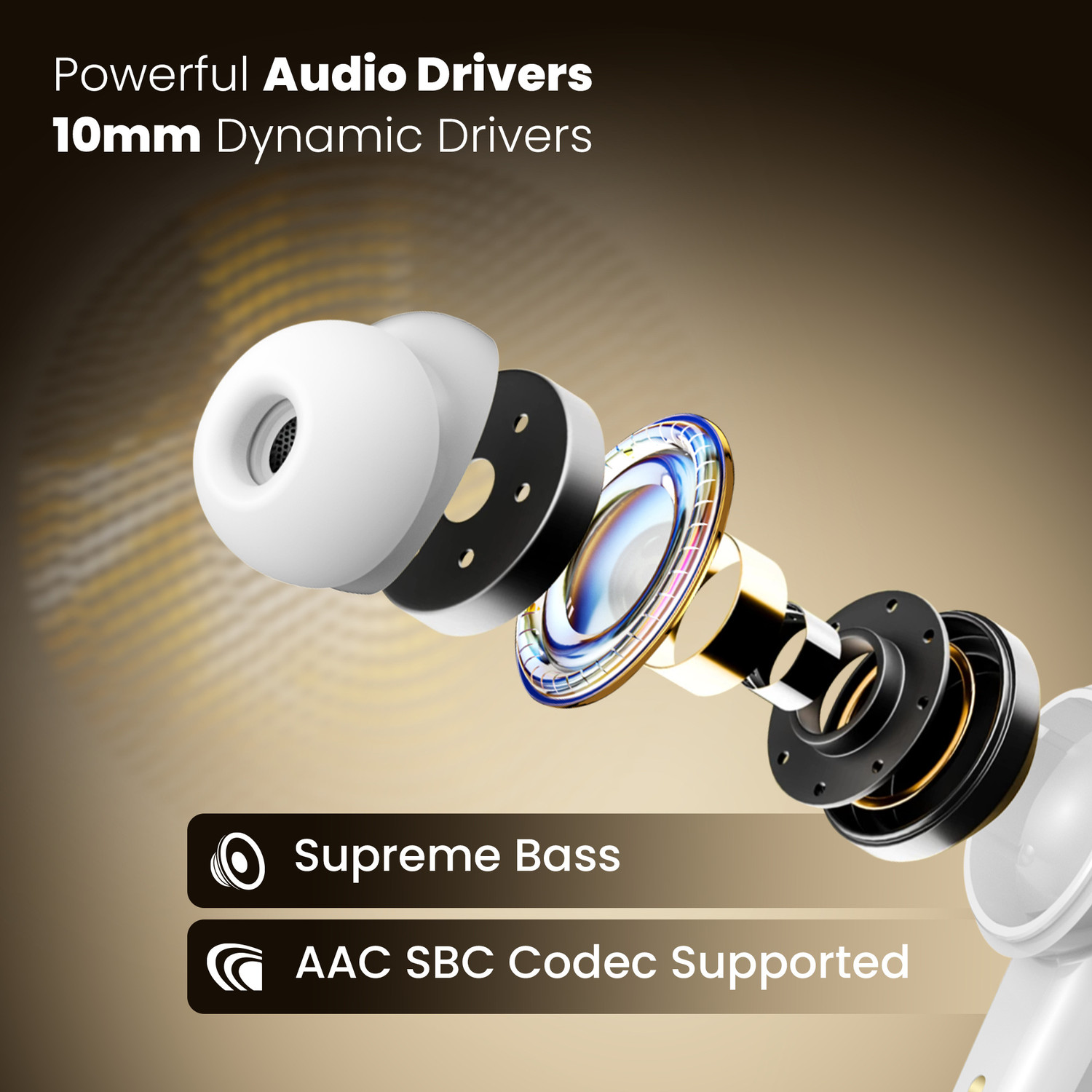 Image of truke Buds Elite V2 TWS w / 70Hrs*,10mm Driver, Quad Mic ENC, Gaming Mode, Fast Charge Bluetooth