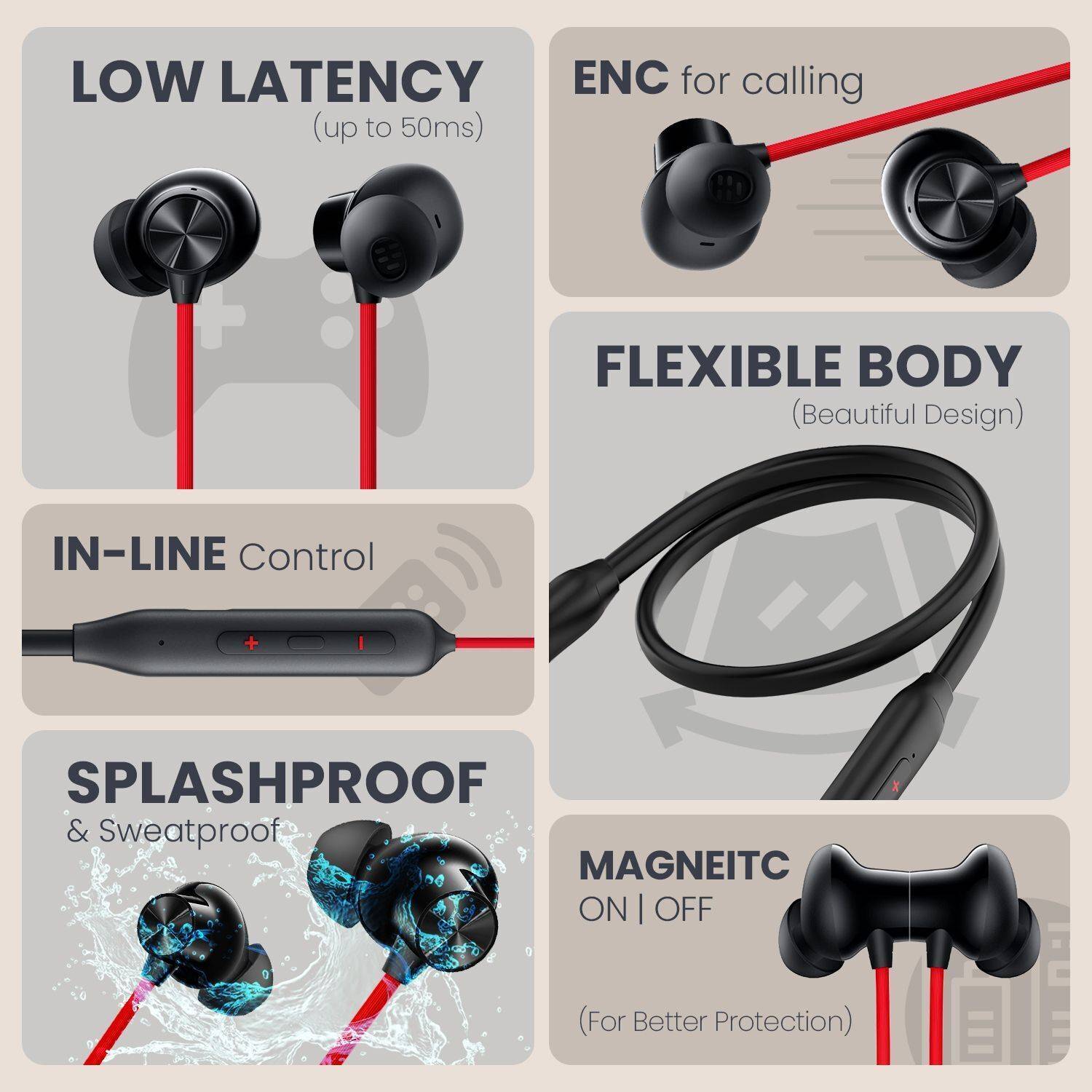 DUJE Bulles C2 - MAGNETIC POWER OFF/ON 48Hr Playtime Headphone Neckband27 Bluetooth