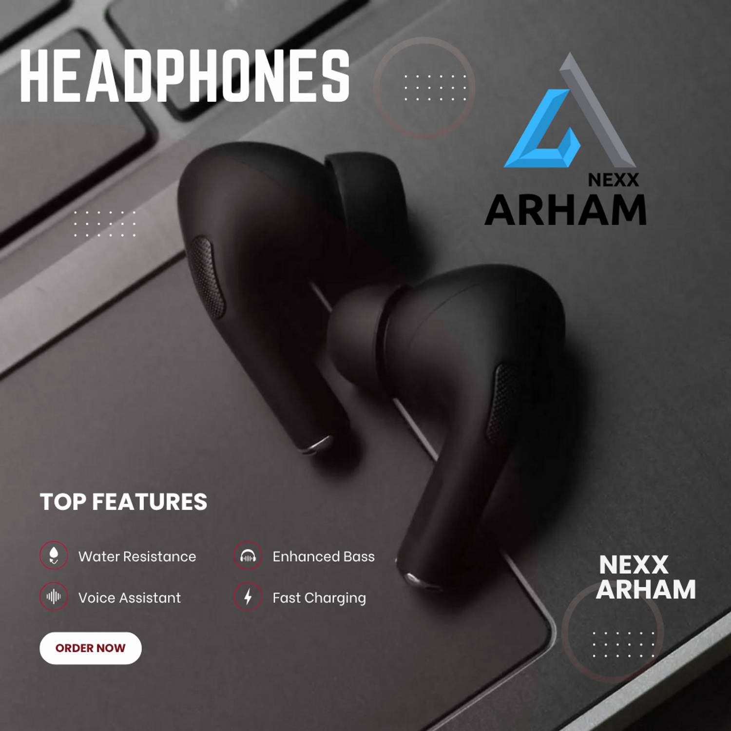 NEXX ARHAM True Wireless TWS Bluetooth Earbuds 10h Playtime - Image 2