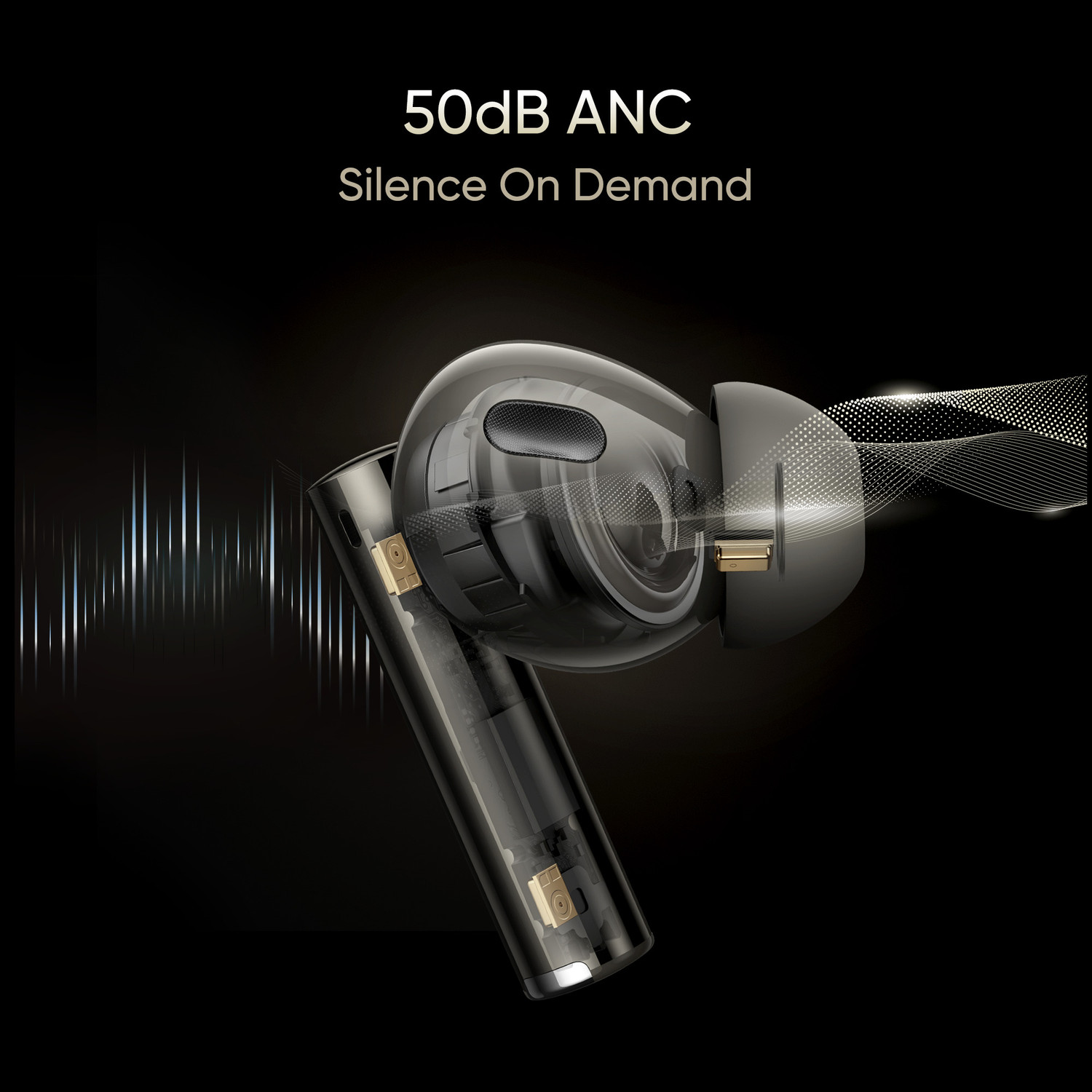 Image of realme Buds Air 6 Pro with 50dB ANC, 360 Spatial Audio and upto 40 hours Playback Bluetooth