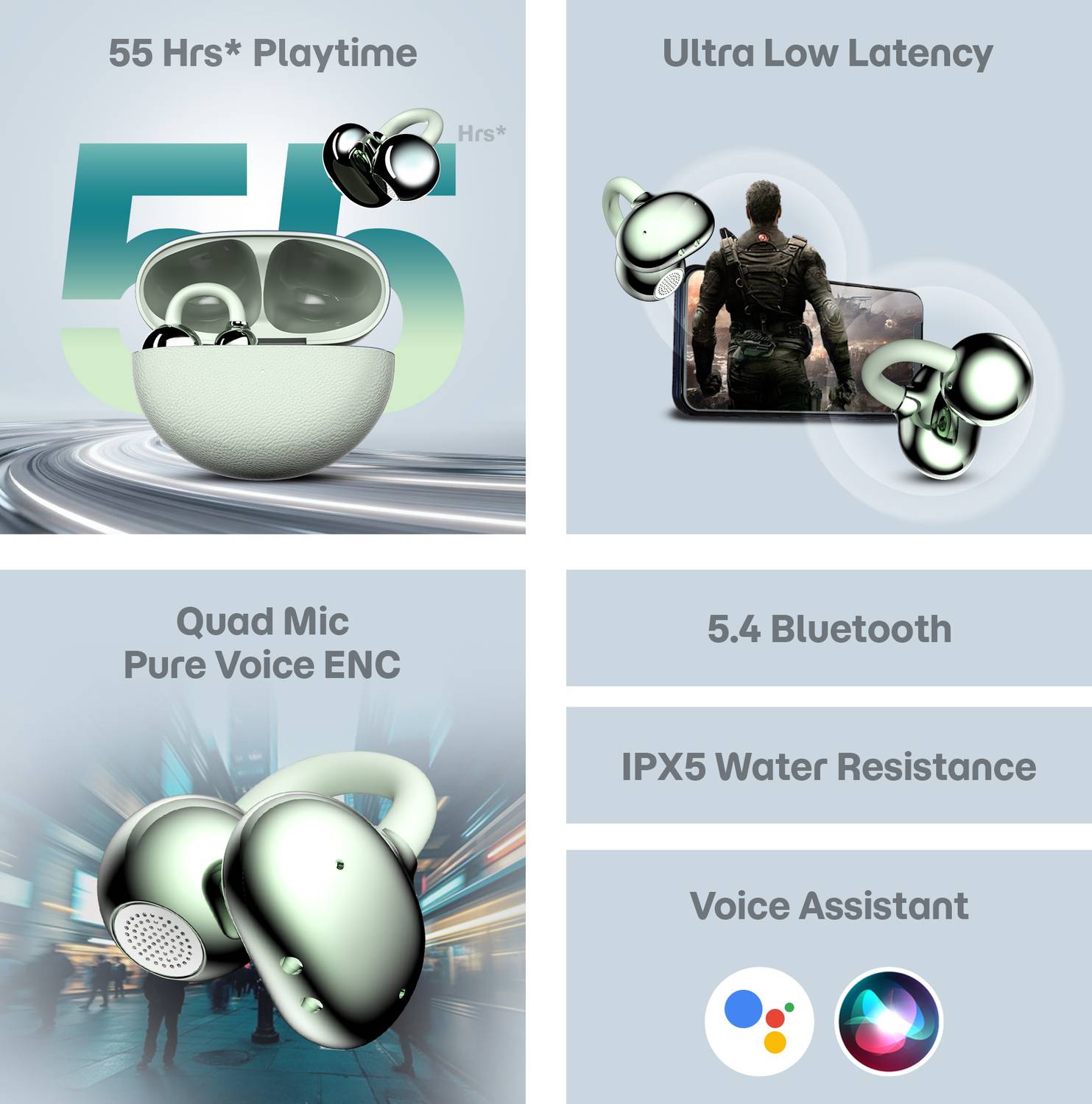 truke Truclips OWS Earbuds, 12mm Drivers, Spatial Audio - Image 3