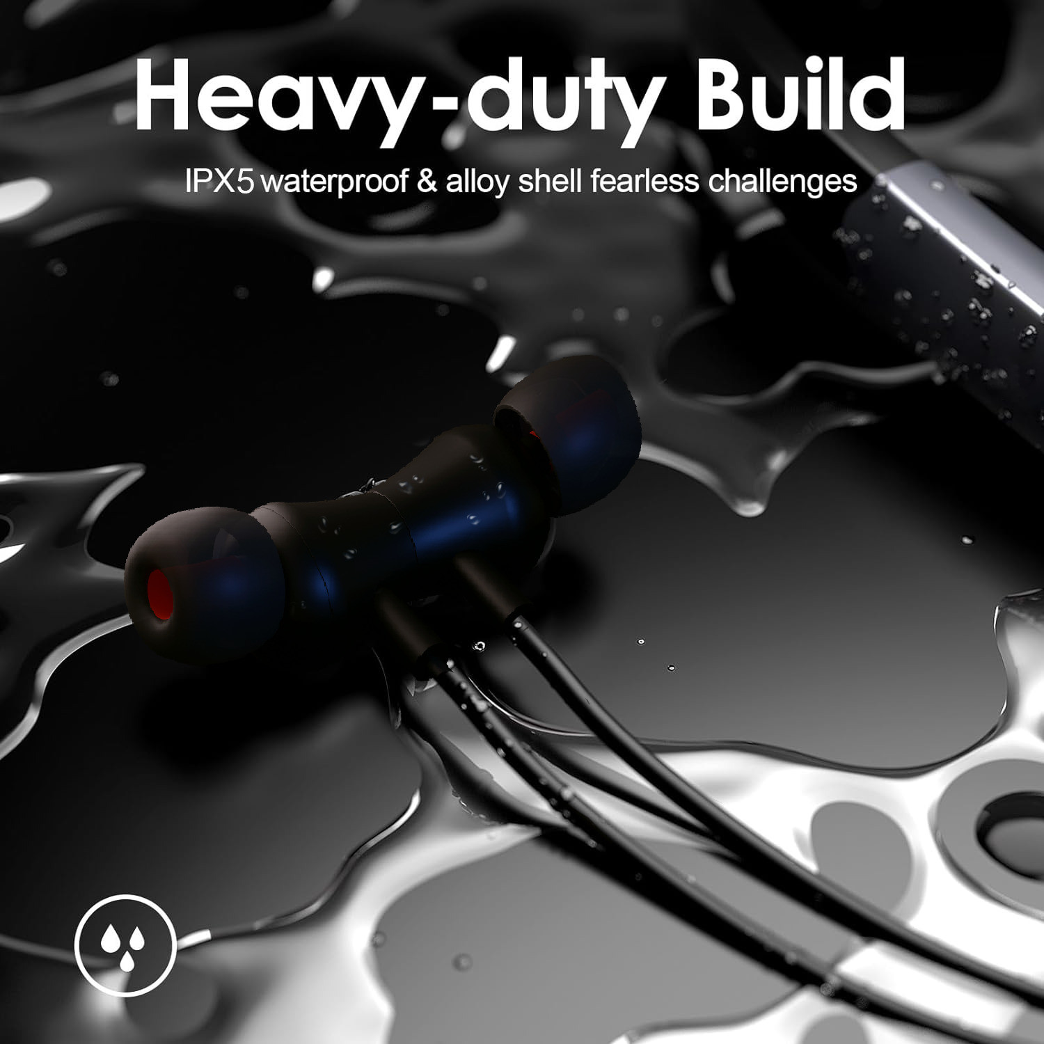 Image of TECHFIRE Wireless Neckband with FastCharge,40Hrs playtime, Earphones with mic Bluetooth