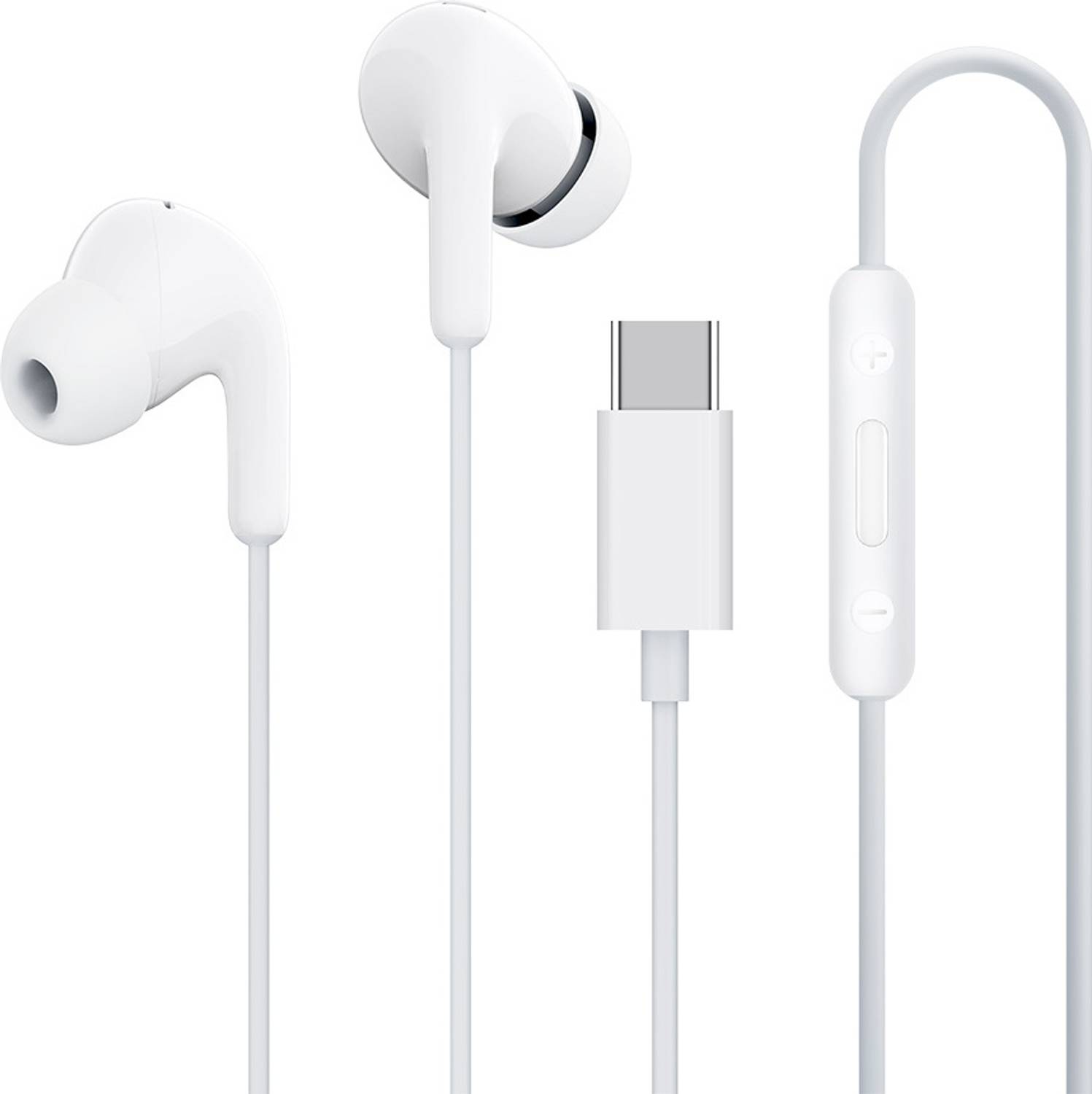 Type C Wired Headset with Mic Wired Headset (White, In the Ear)