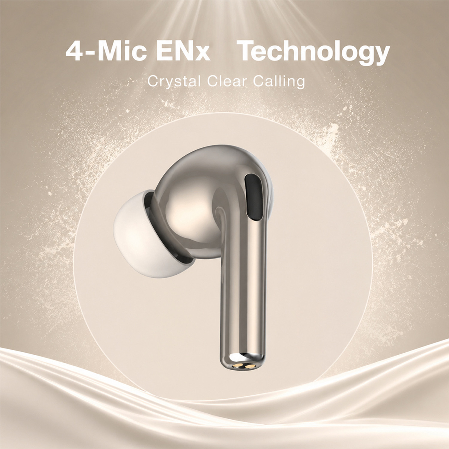 Image of AMS X94 Gen 2 Bluetooth Headset | 70H Battery, 13mm Drivers & ENx Tech Earbuds Bluetooth Headset (Beige, True Wireless)