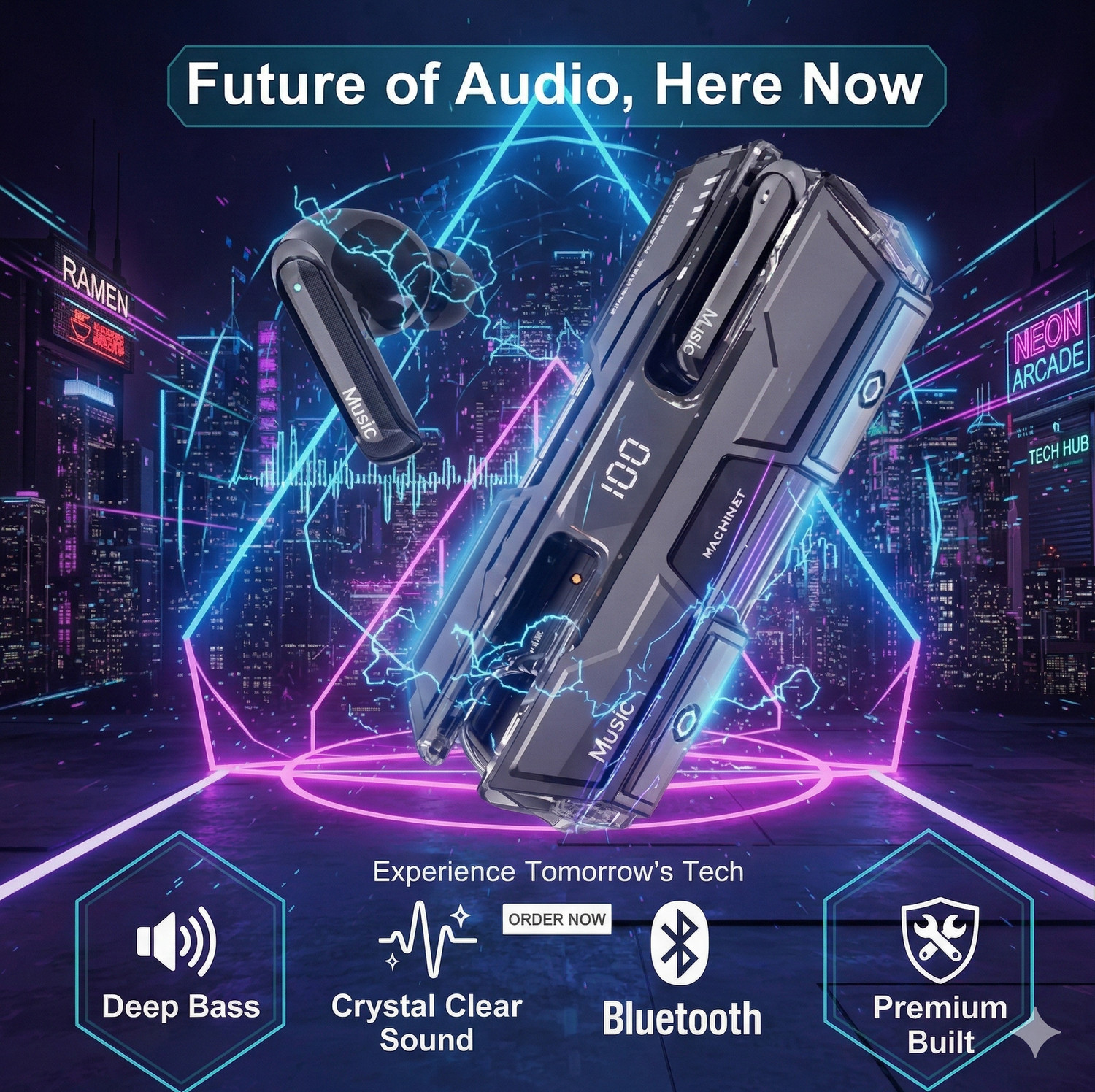 Image of Coracao Trending K8 Wireless Earbuds ANC Bluetooth HiFi Sound Touch Control TWS Earbuds Bluetooth